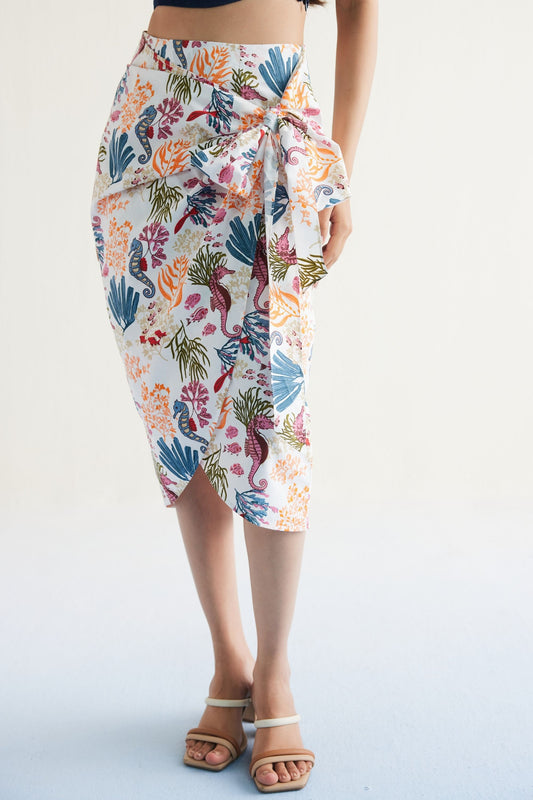 Blooming Reef Organic Cotton Wrap Skirt