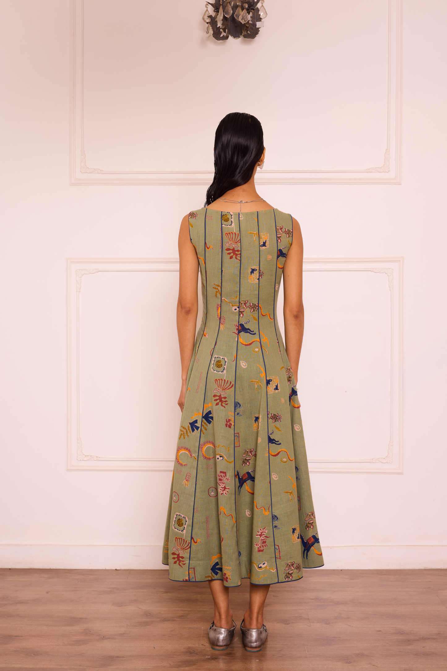 Bold Nights Handspun Handwoven Organic Cotton Maxi Dress