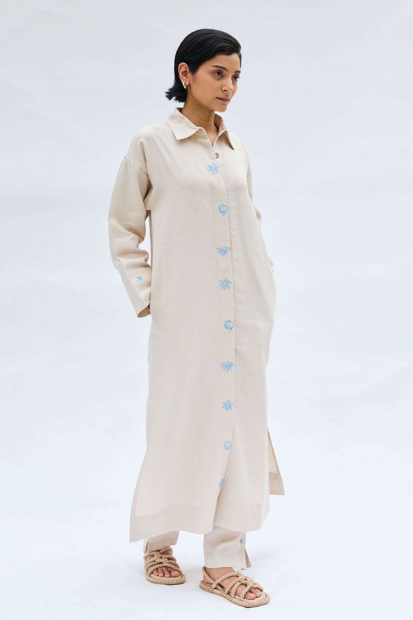Breezy Tide Linen Kurta