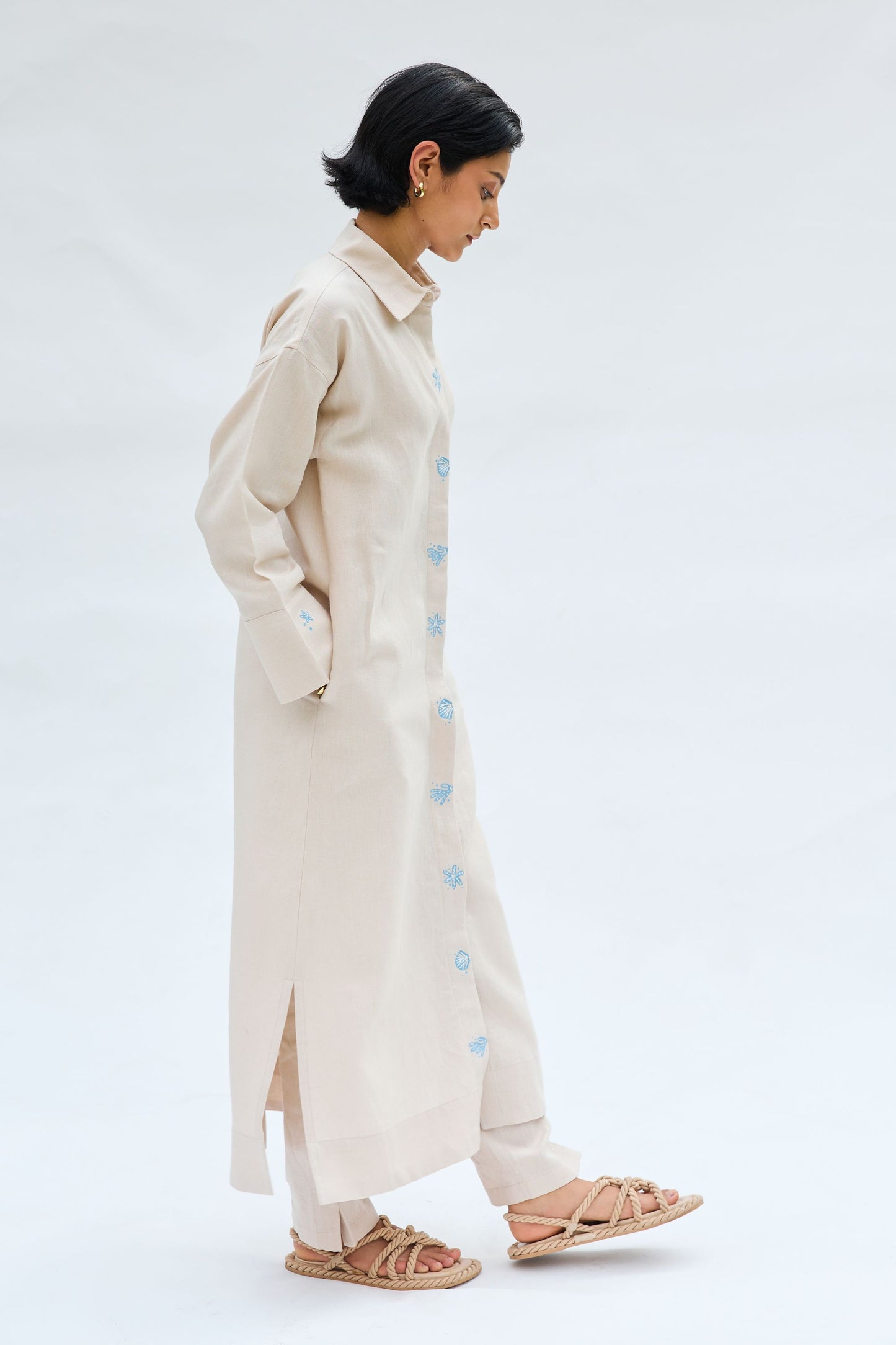 Breezy Tide Linen Kurta