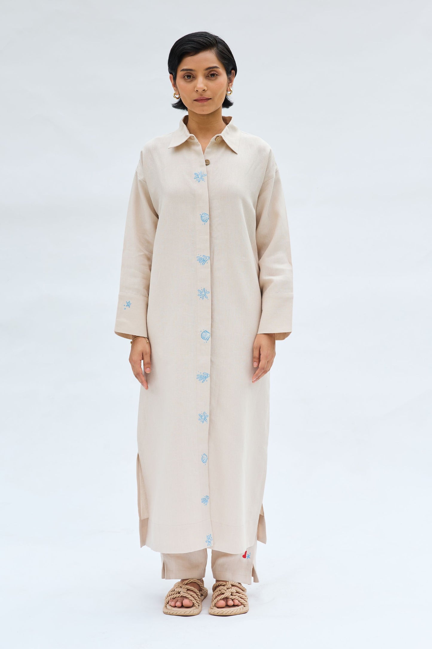 Breezy Tide Linen Kurta