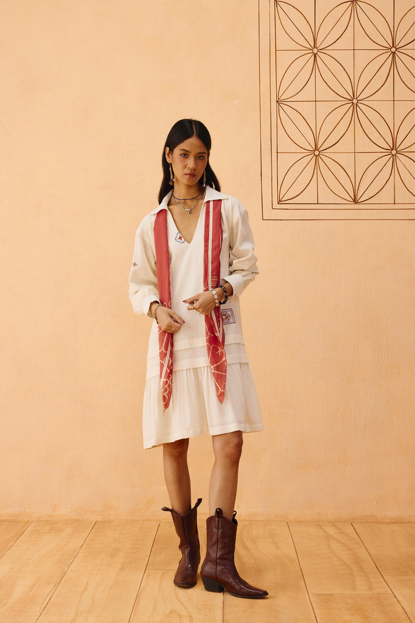 Flower Frame Handspun Handwoven Organic Cotton Dress
