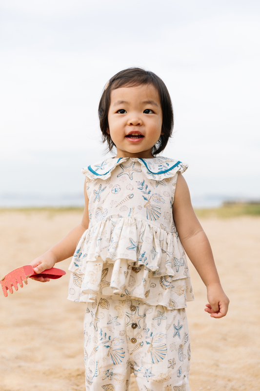Ocean Explorer Handspun Handwoven Organic Cotton Top