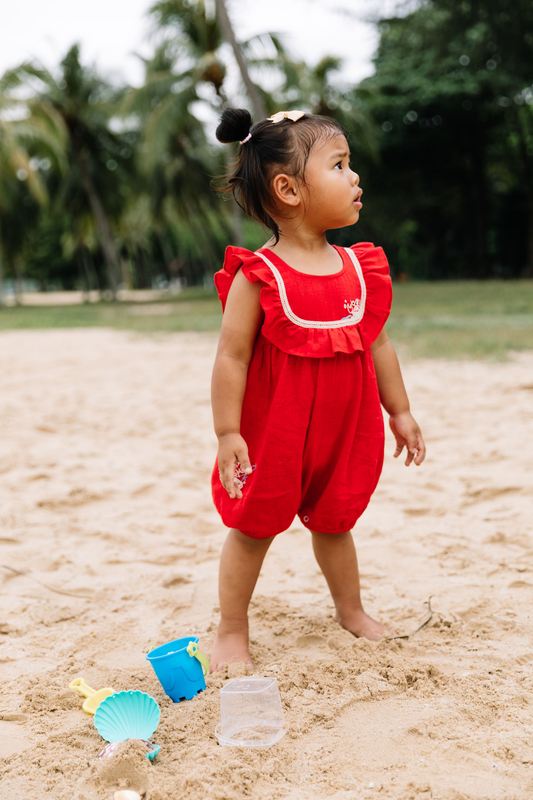Ocean Love Handspun Handwoven Organic Cotton Romper