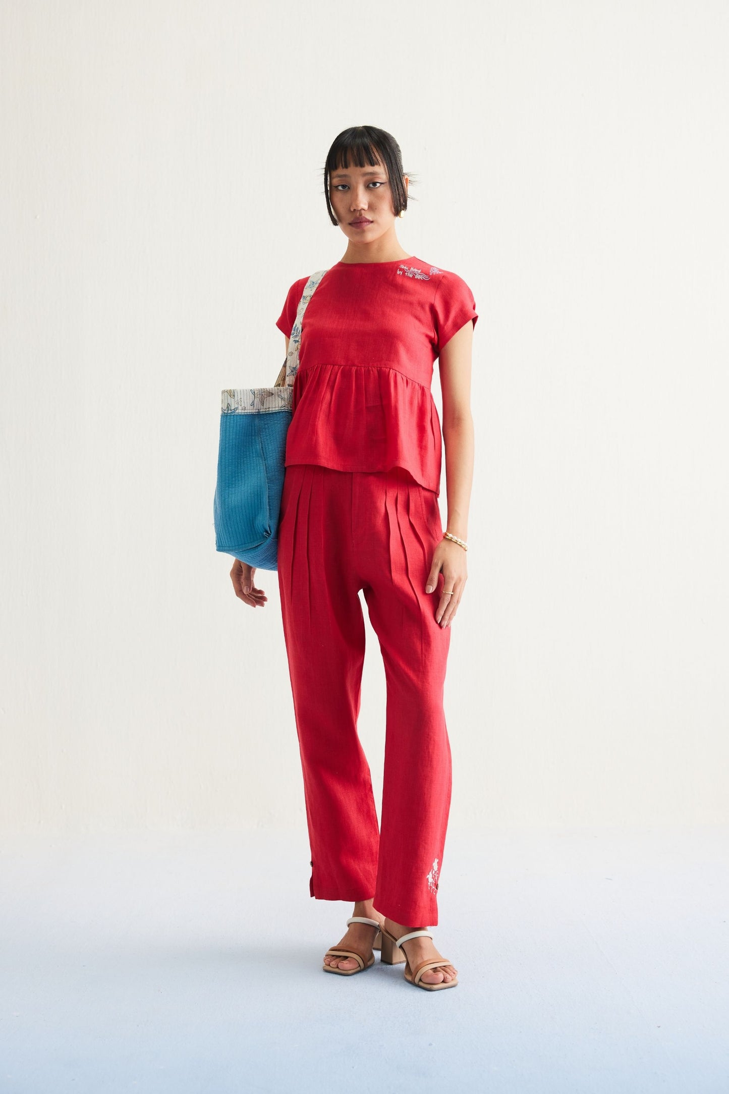 Slow Living Linen Peplum Top