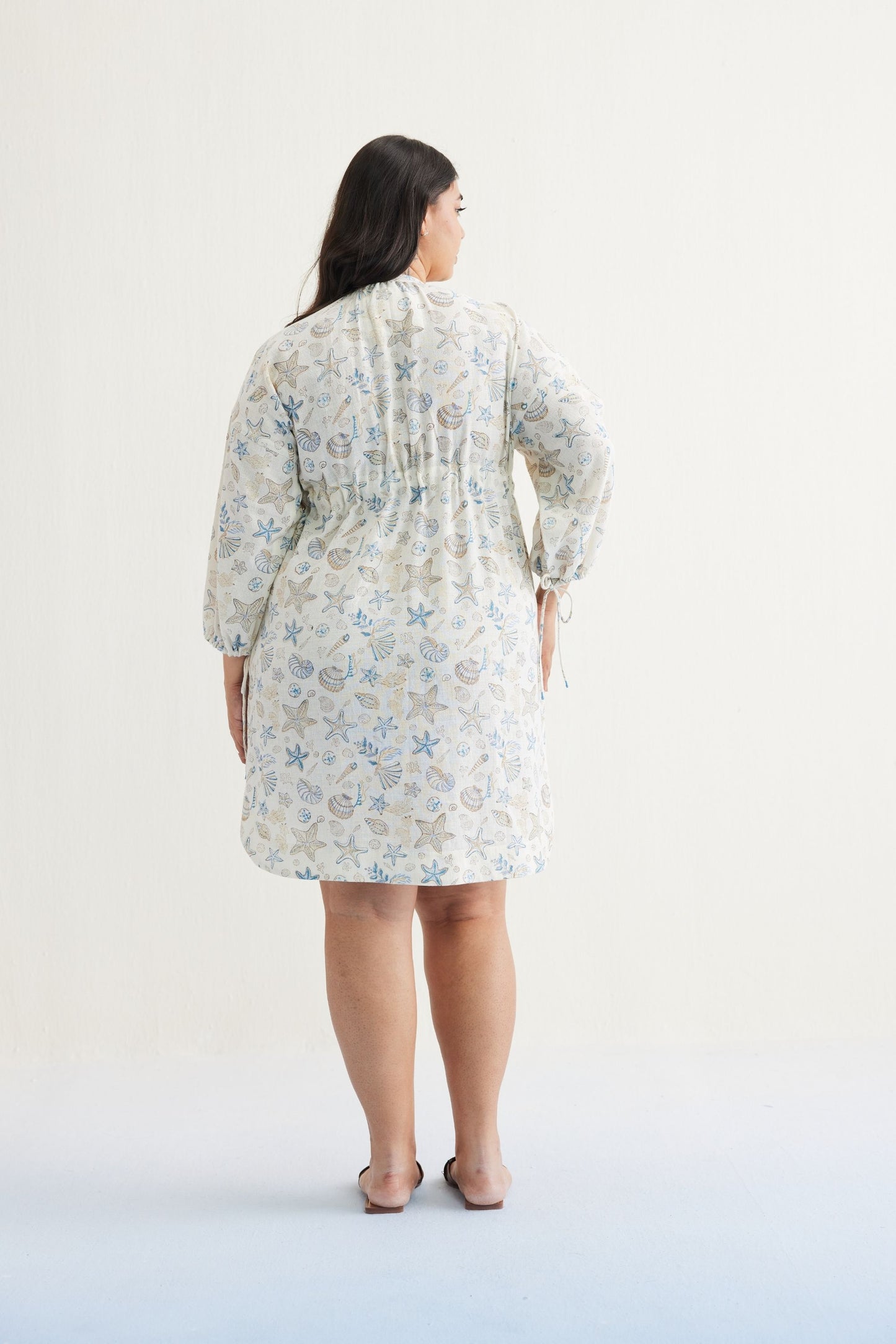 The Marine Handspun Handwoven Organic Cotton Short Dress