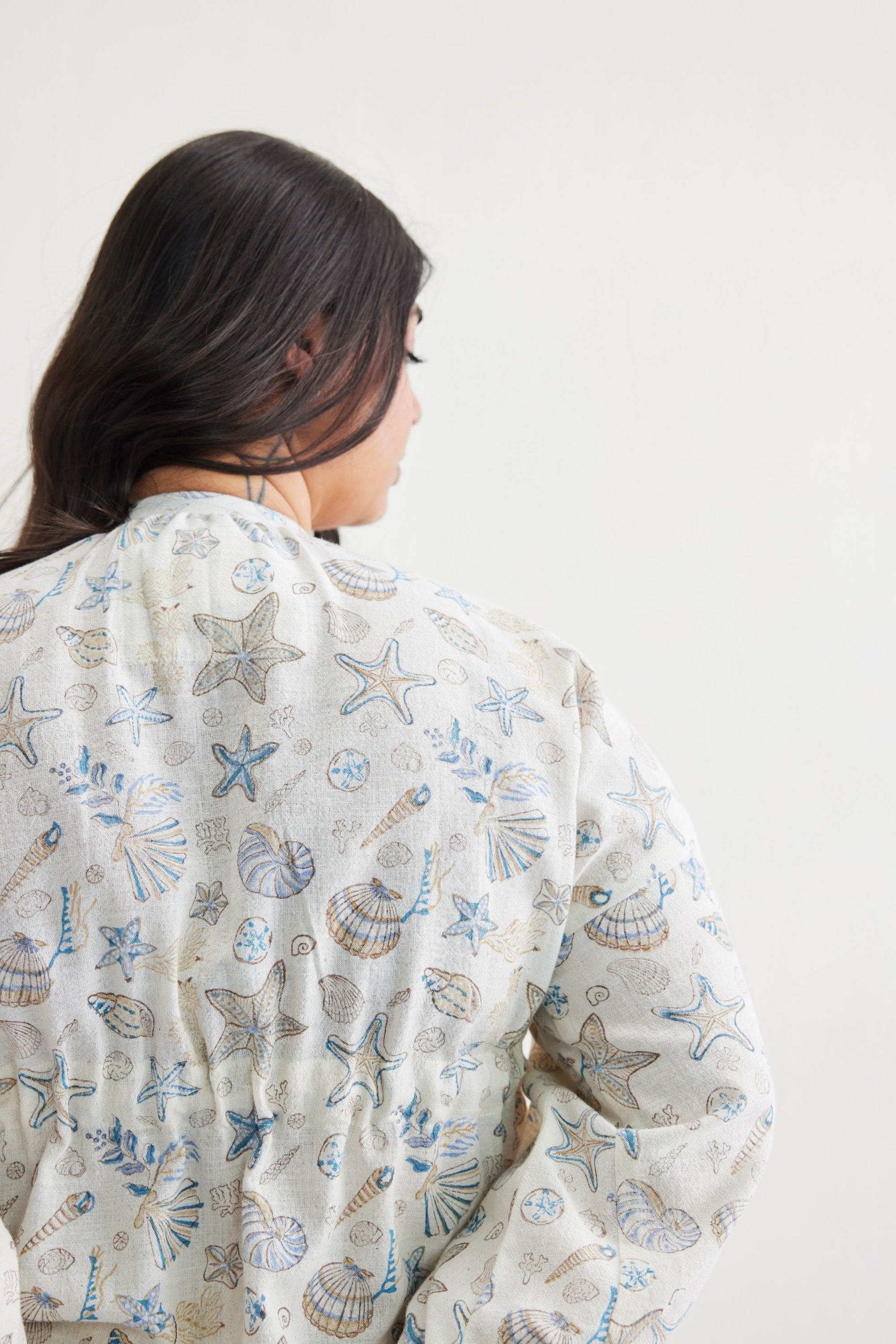 The Marine Handspun Handwoven Organic Cotton Short Dress