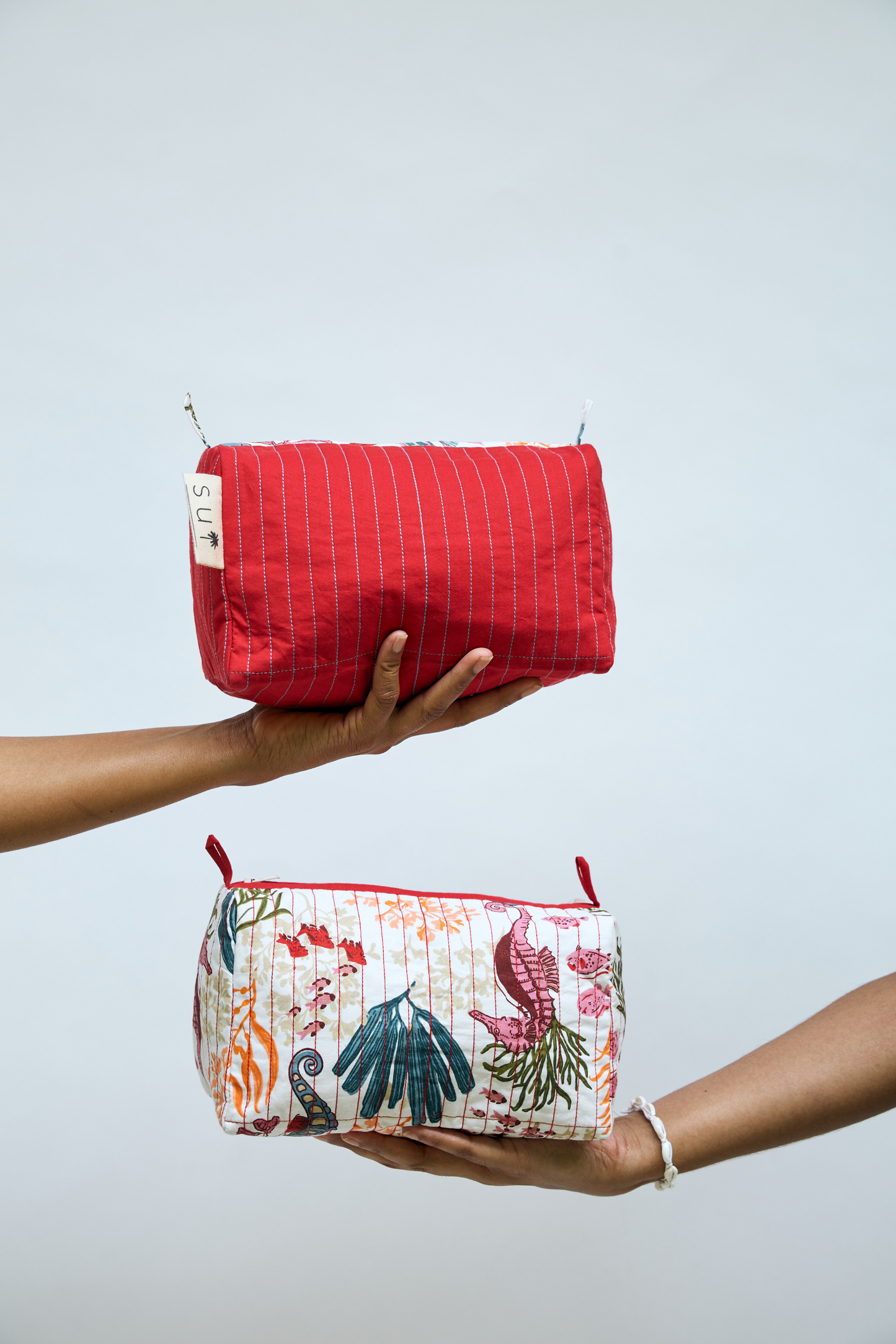 The Seahorse Upcycled Make Up Pouch