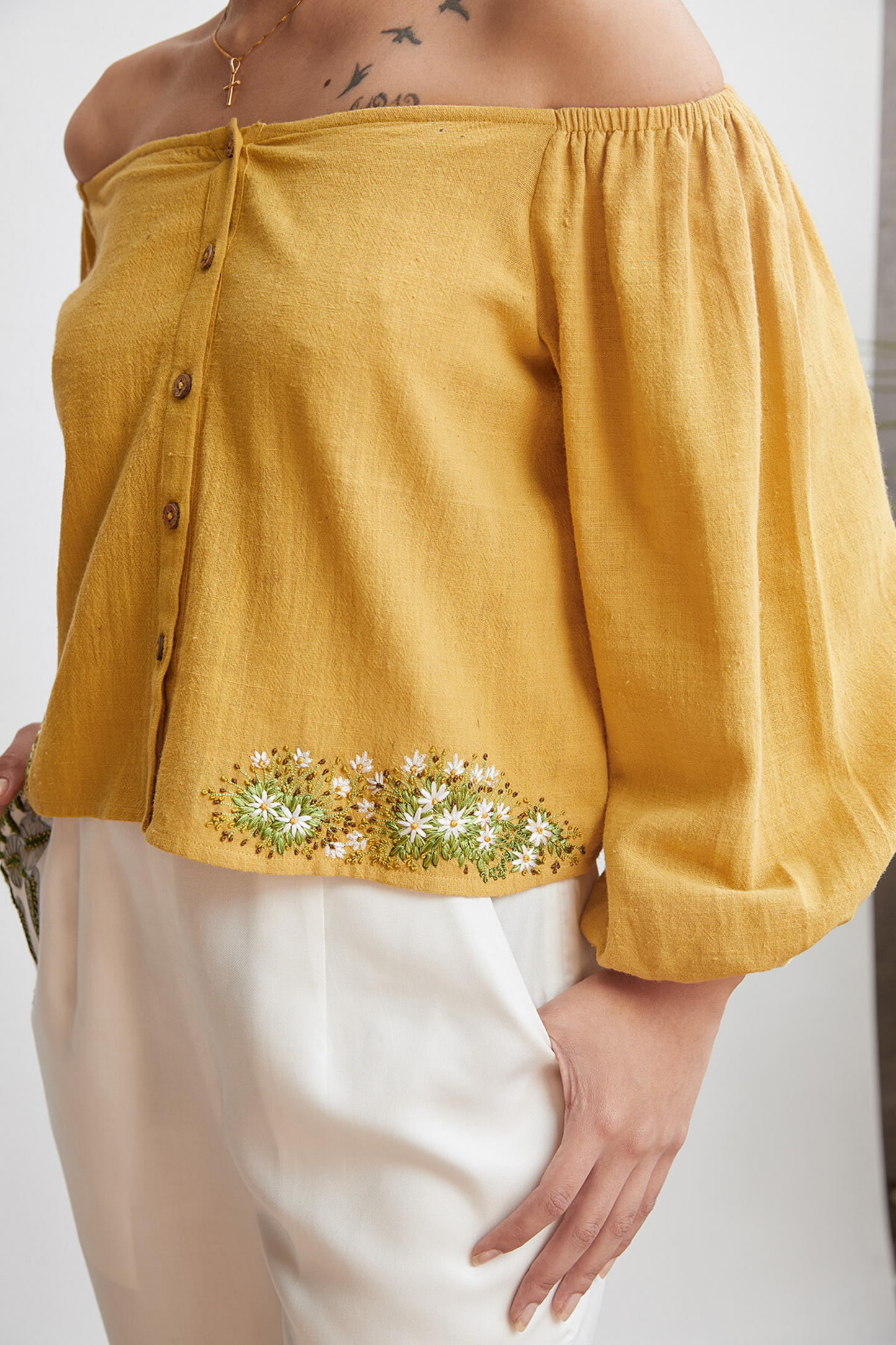 Afternoon Light off-the-shoulder top