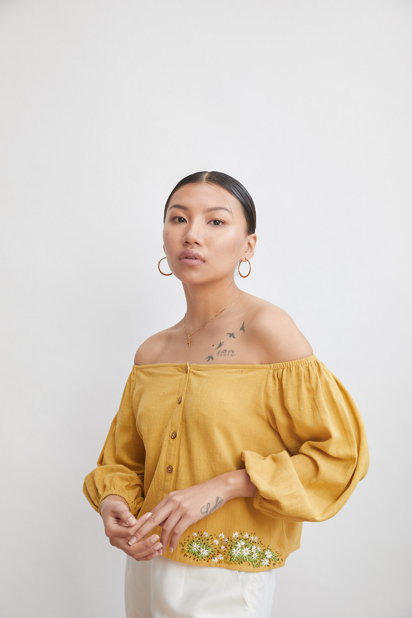Afternoon Light off-the-shoulder top