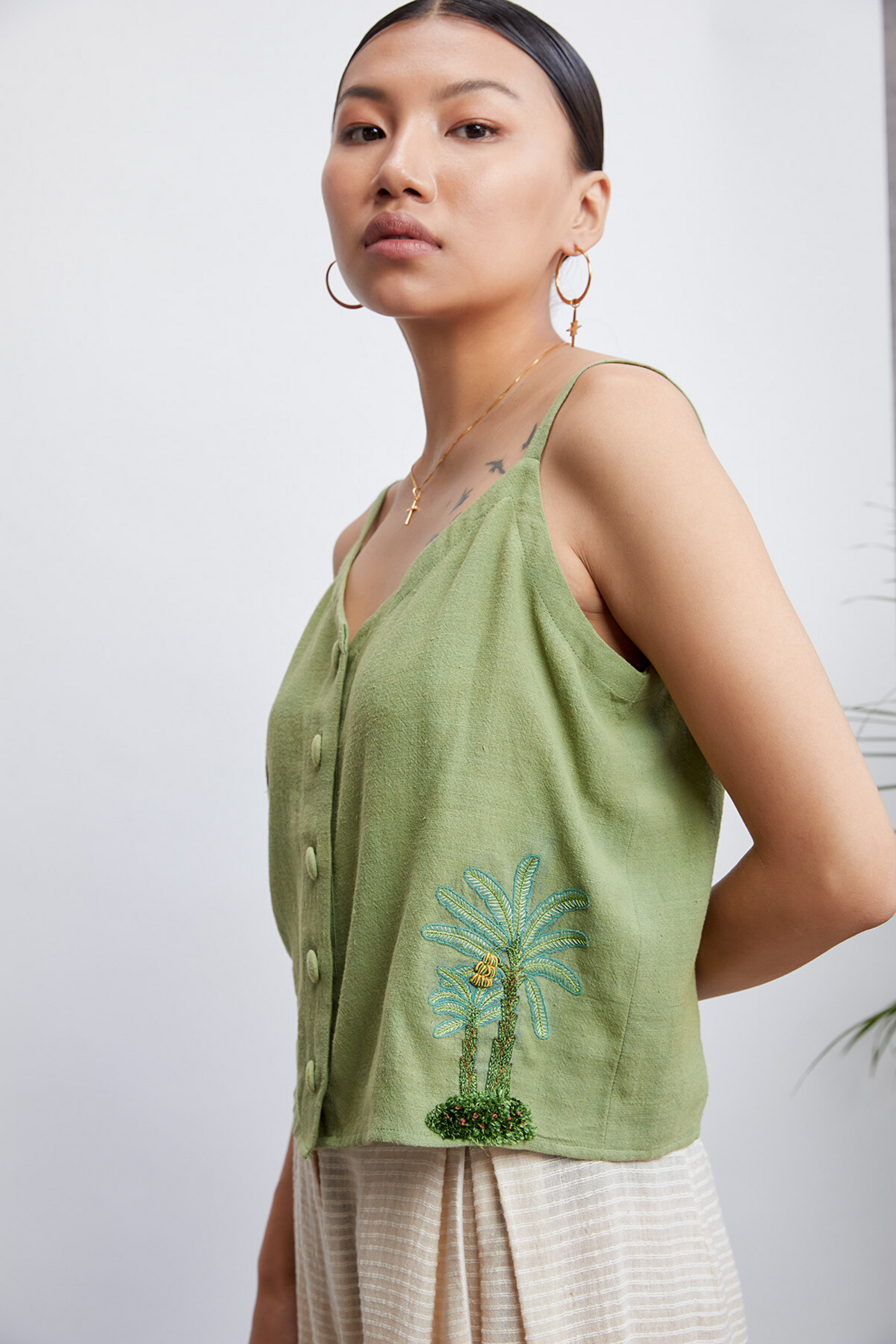 Color Me Green handwoven organic cotton top