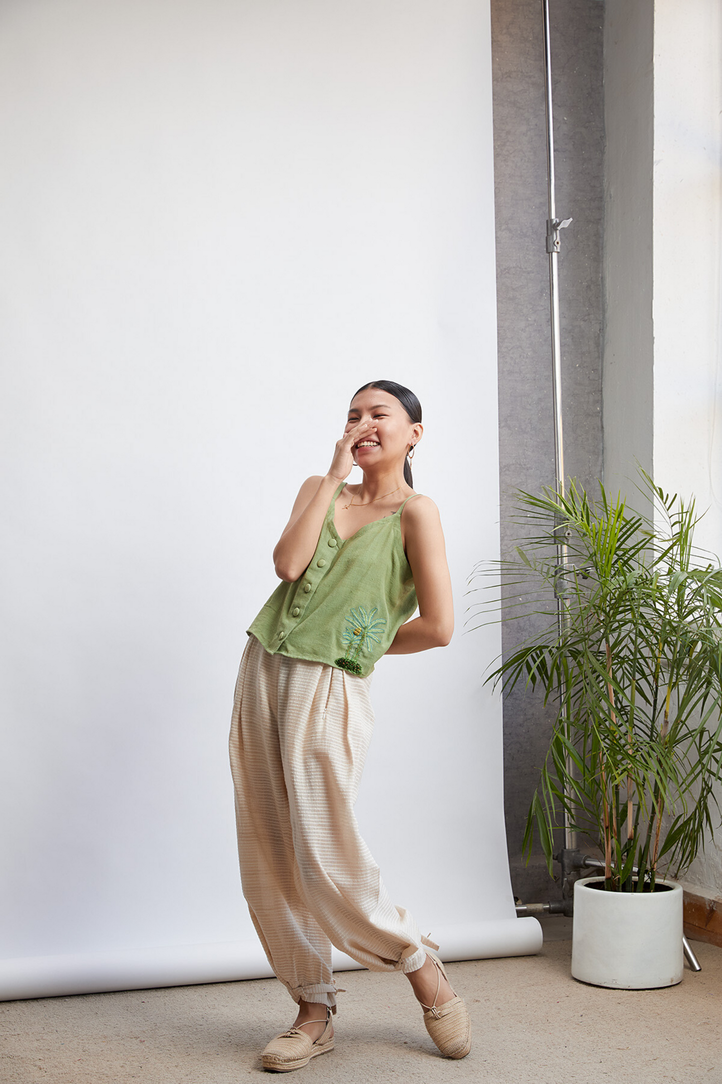 Color Me Green handwoven organic cotton top