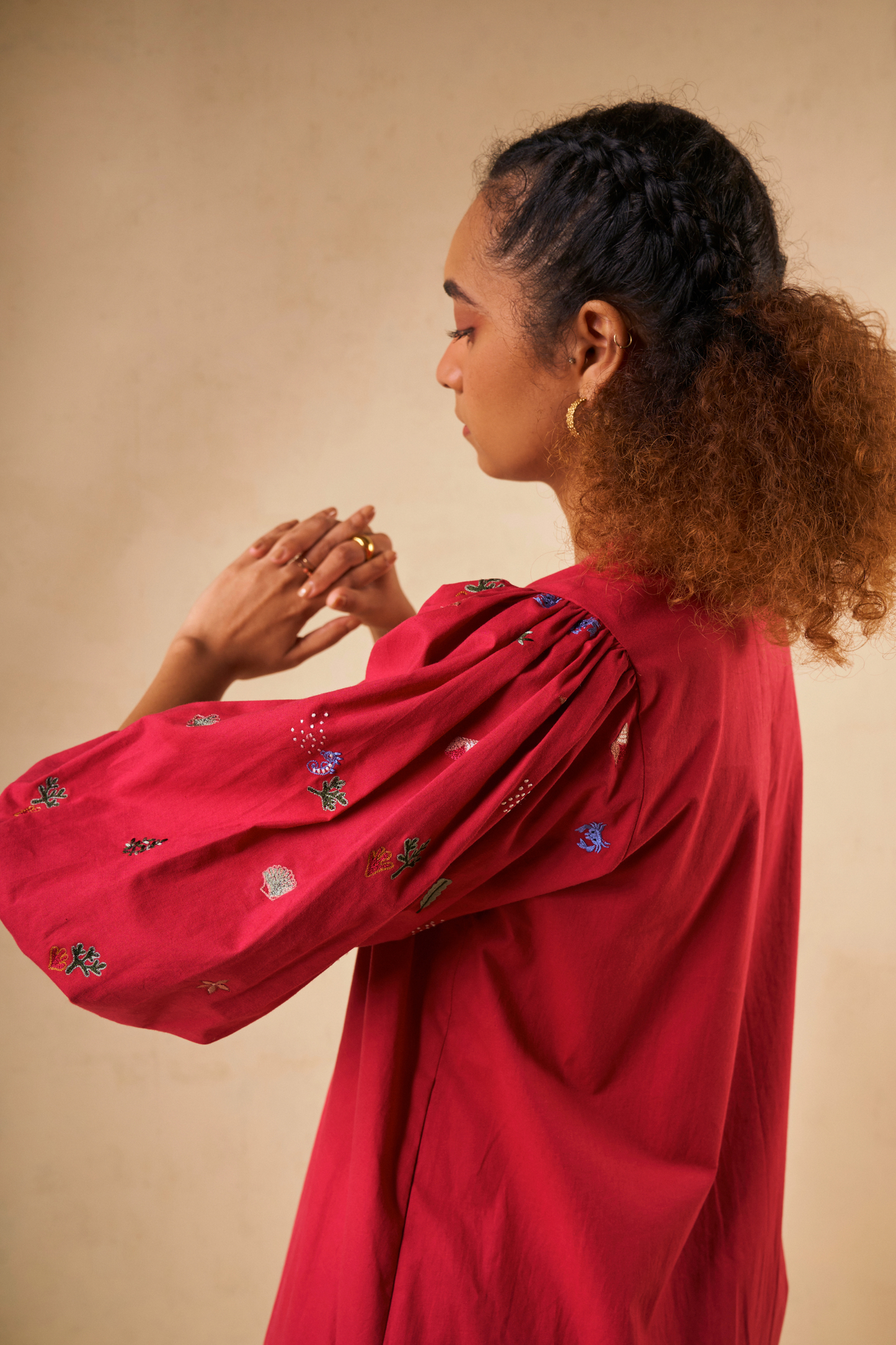 Coral Sunset Organic Cotton Dress