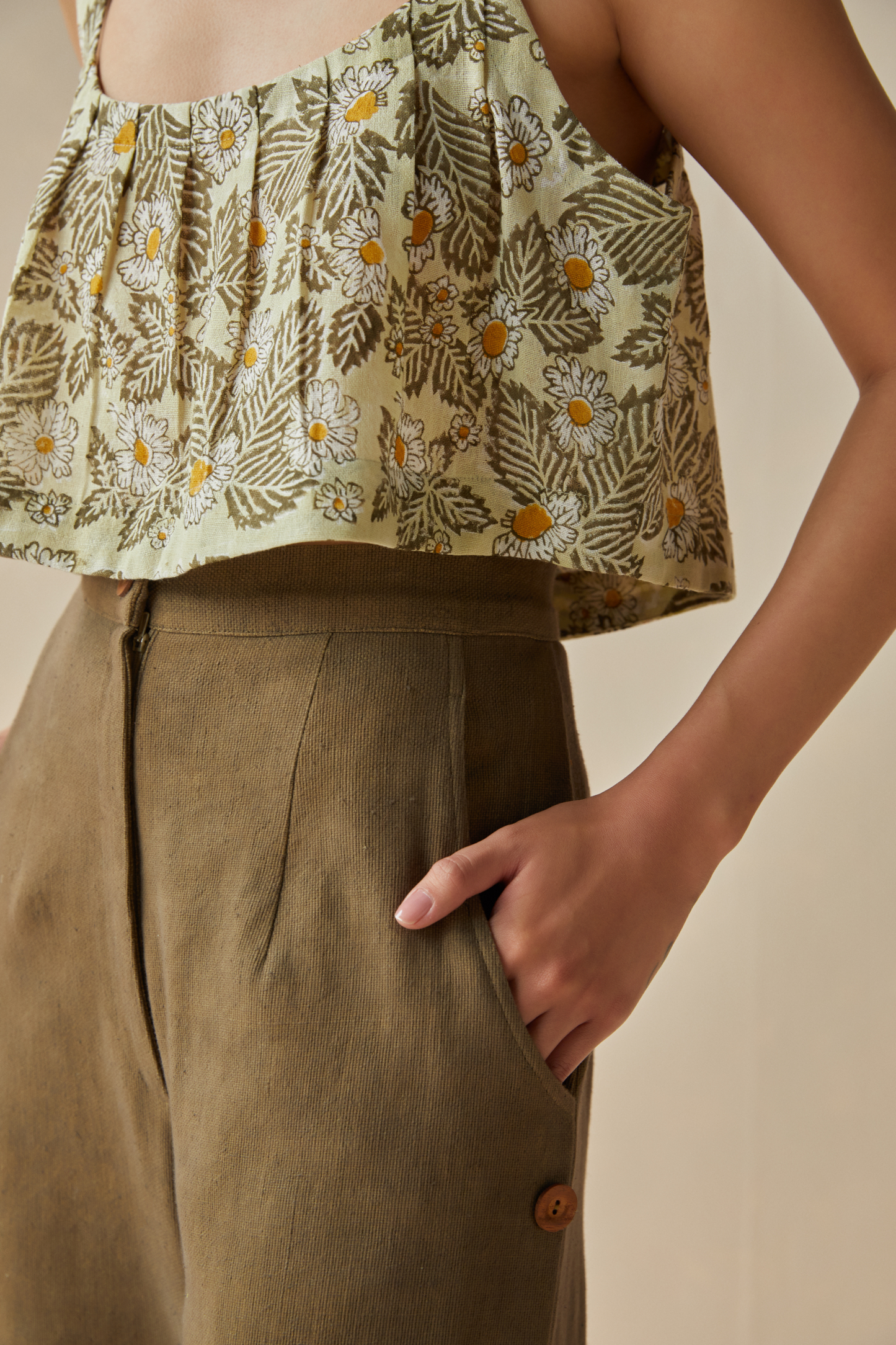 Daisy Moon handwoven organic cotton crop top