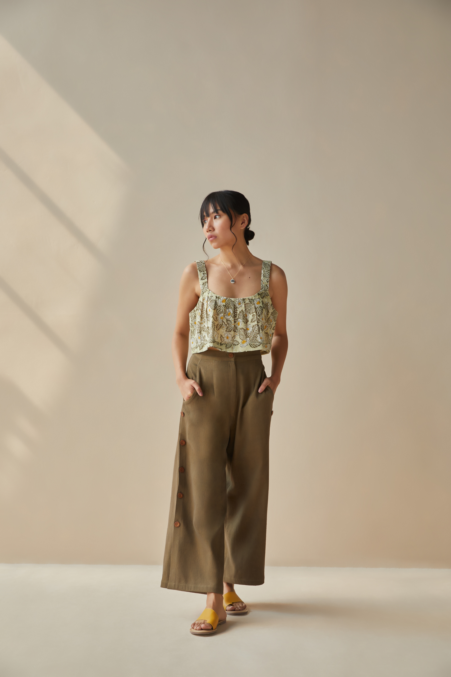 Daisy Moon handwoven organic cotton crop top