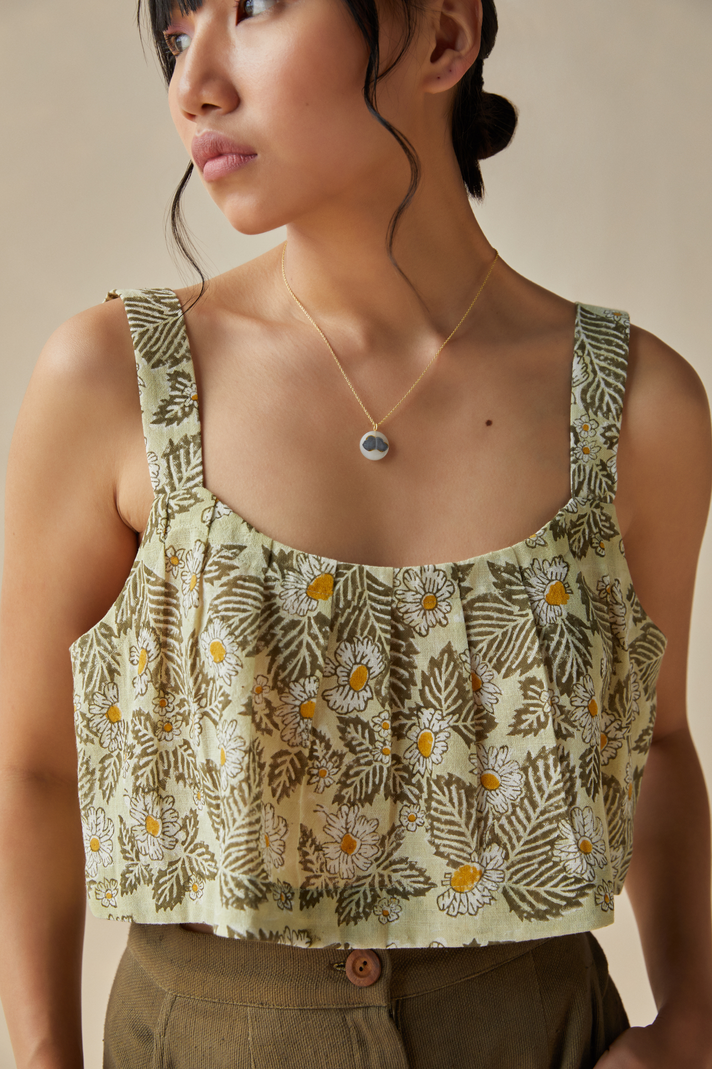 Daisy Moon handwoven organic cotton crop top