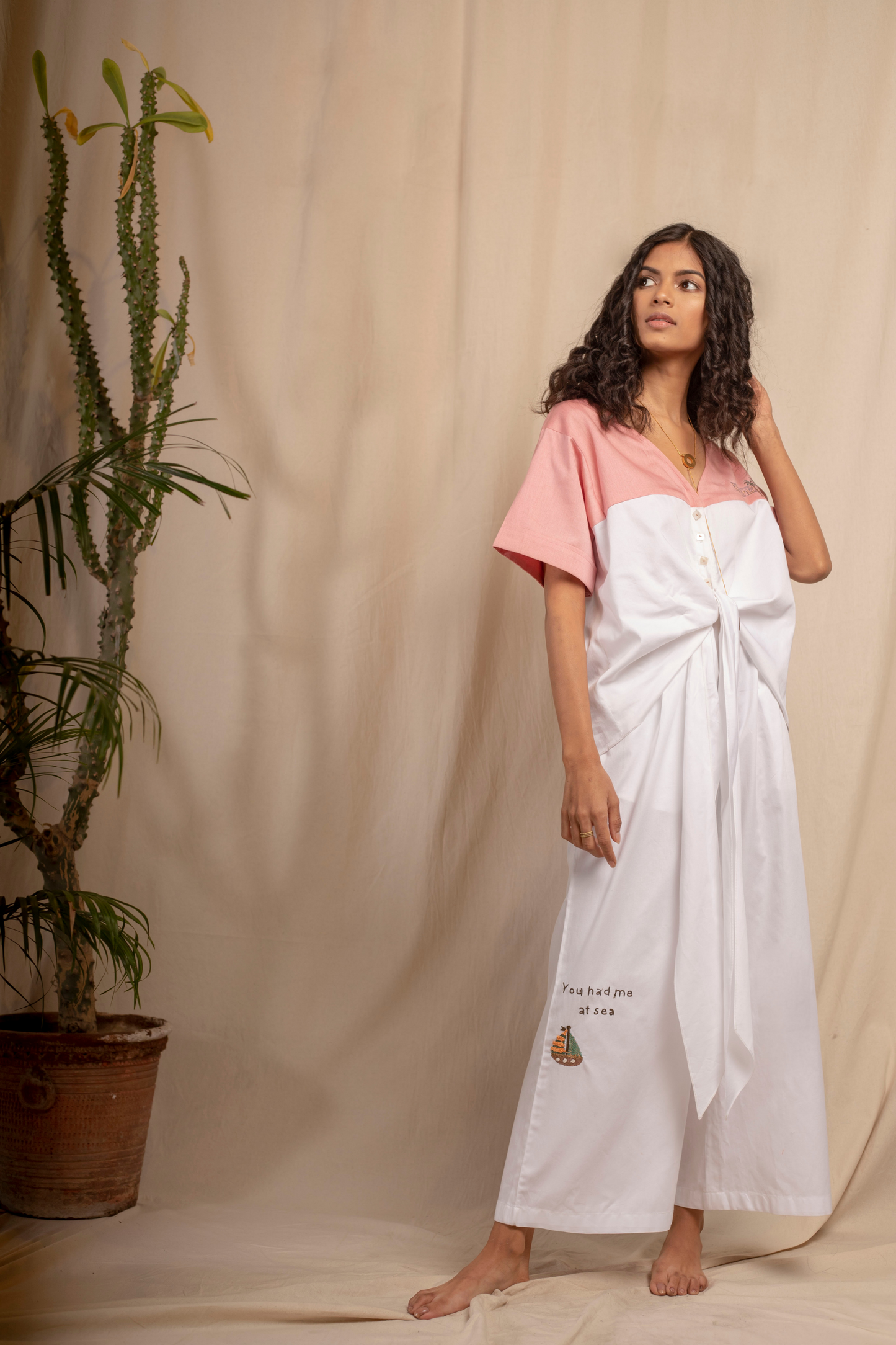 Sui | ESTATE hand-embroidered, herbal-dyed organic cotton top from Granita Summer Collection 2019