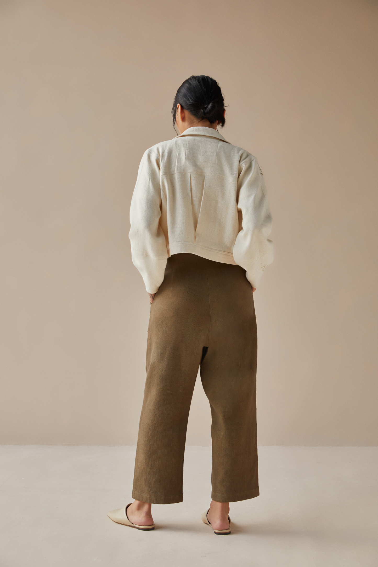 Evergreen handwoven organic cotton trousers