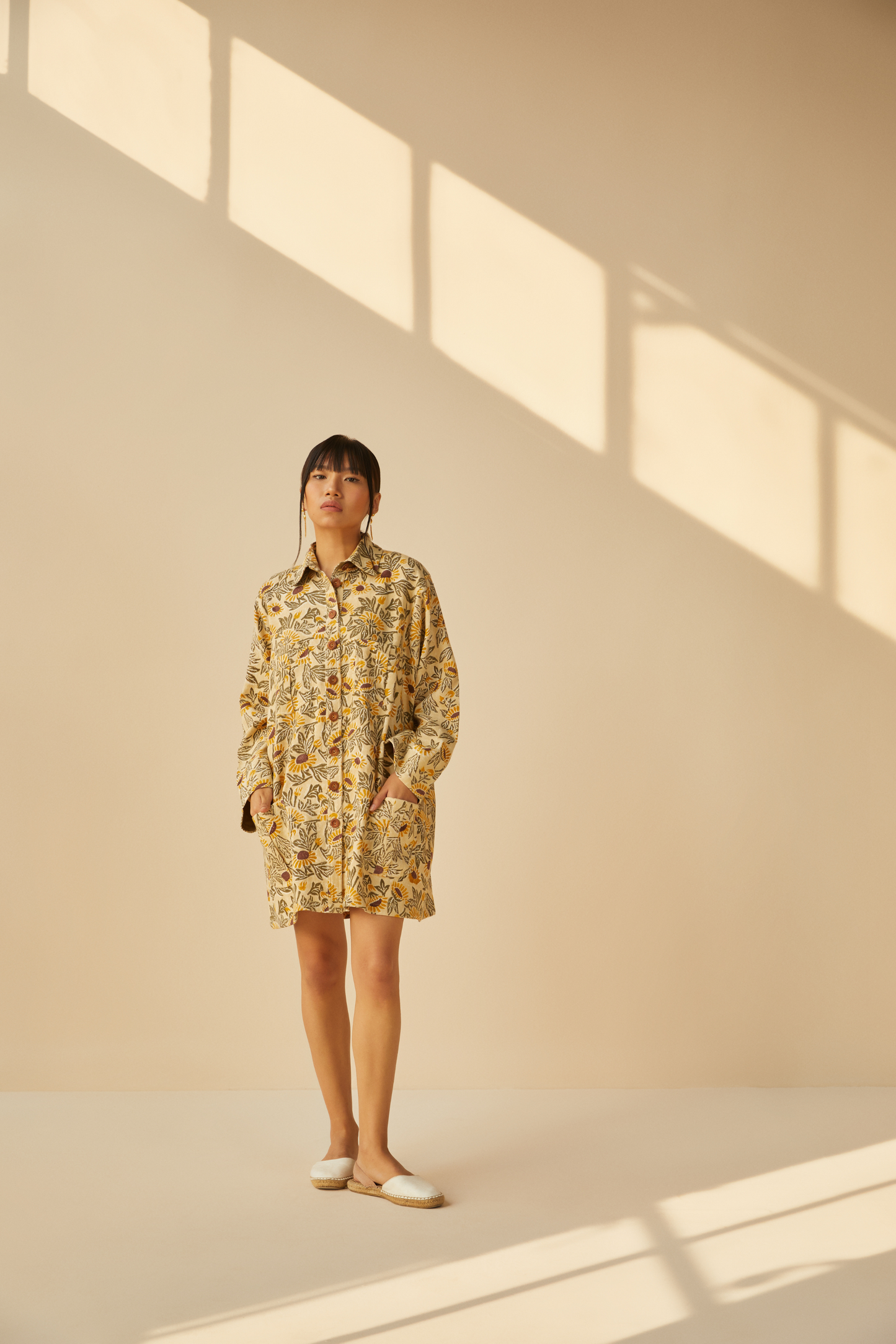 Field of Sunflowers handwoven organic cotton jacket