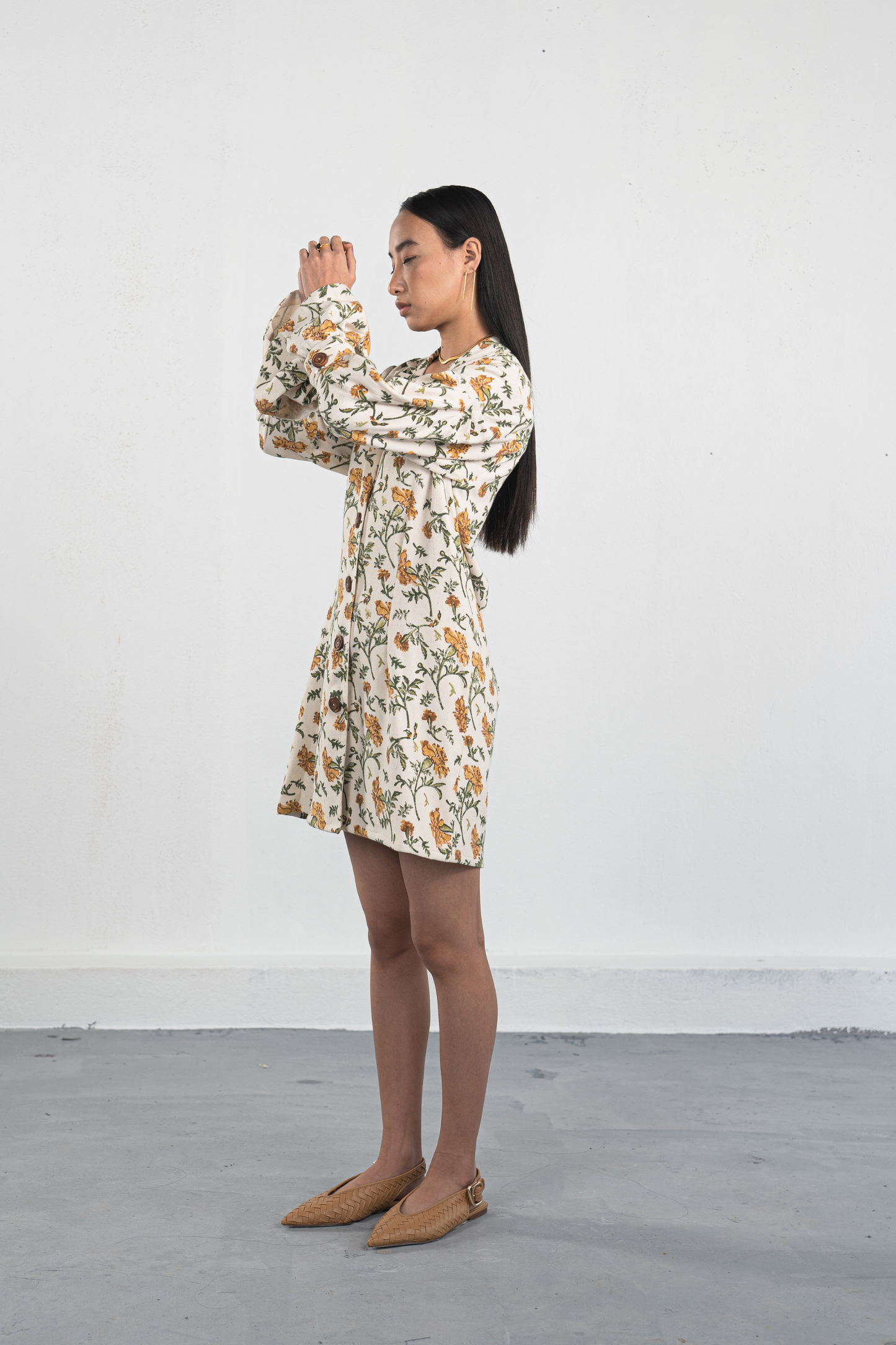 Marigold Joy handwoven organic cotton jacket dress