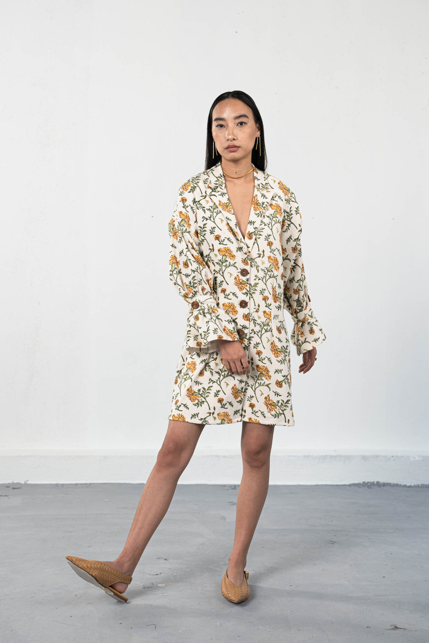 Marigold Joy handwoven organic cotton jacket dress