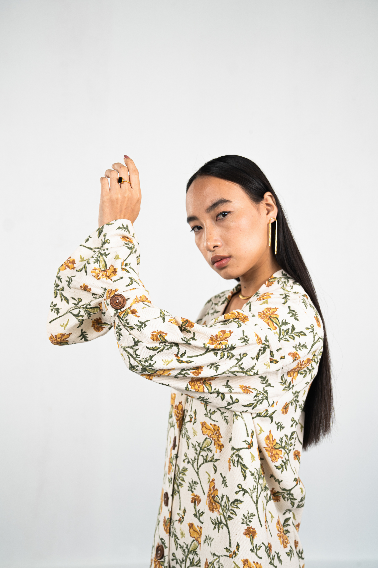 Marigold Joy handwoven organic cotton jacket dress