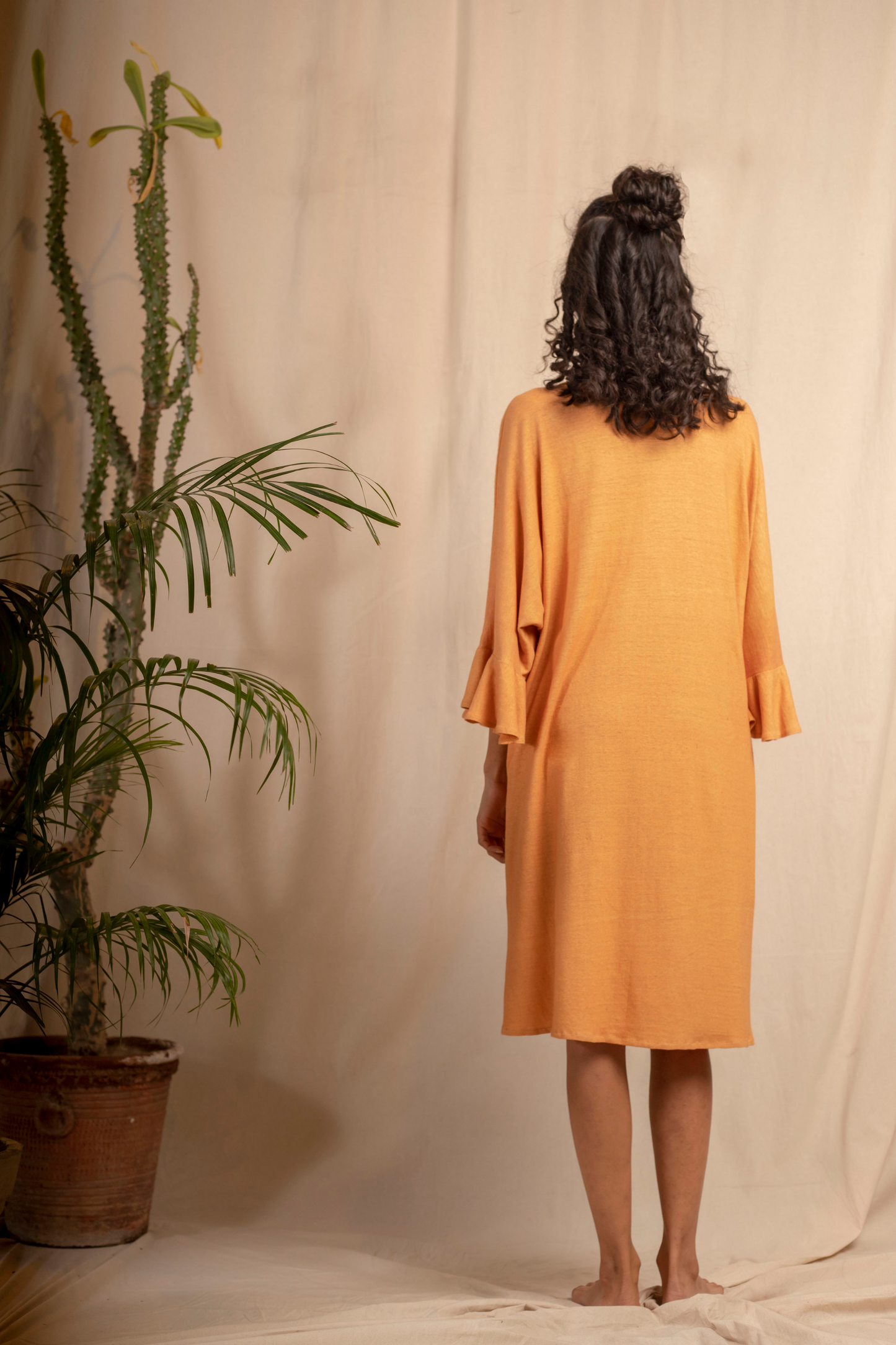 Sui | NEROLI hand-embroidered, naturally dyed hemp knit casual shift dress from Granita Summer Collection 2019