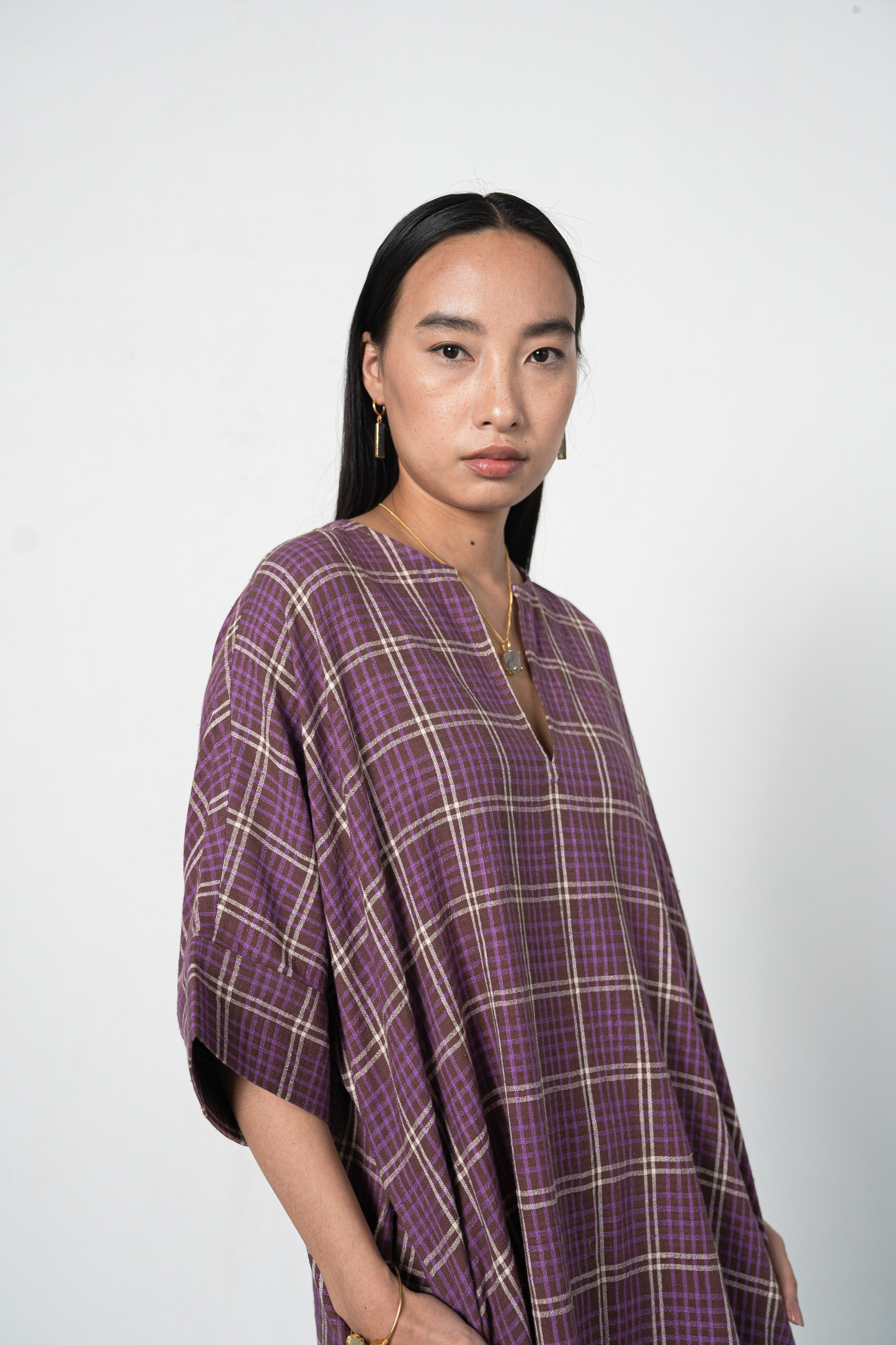 Purple Fields handwoven organic cotton dress