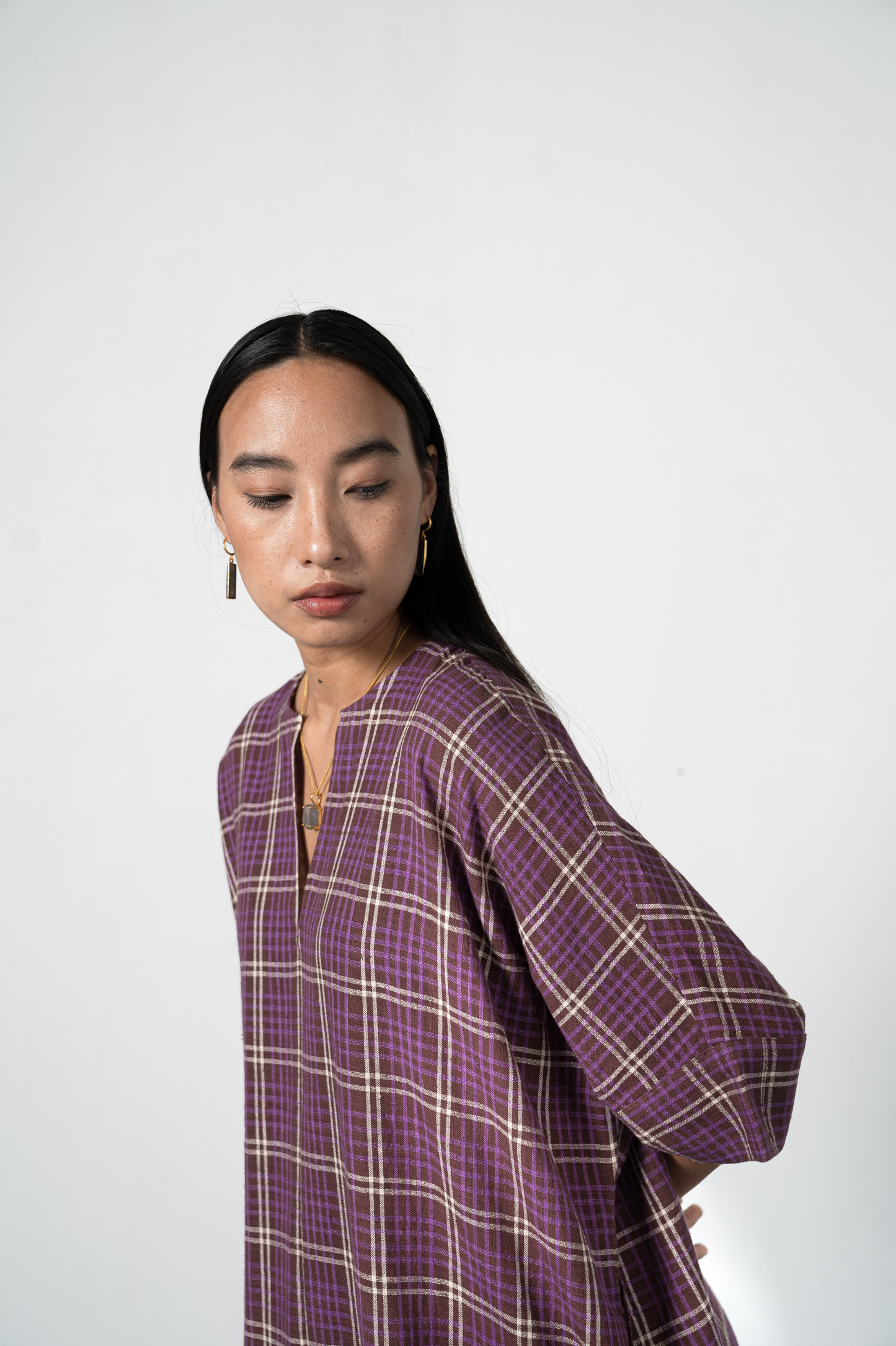 Purple Fields handwoven organic cotton dress
