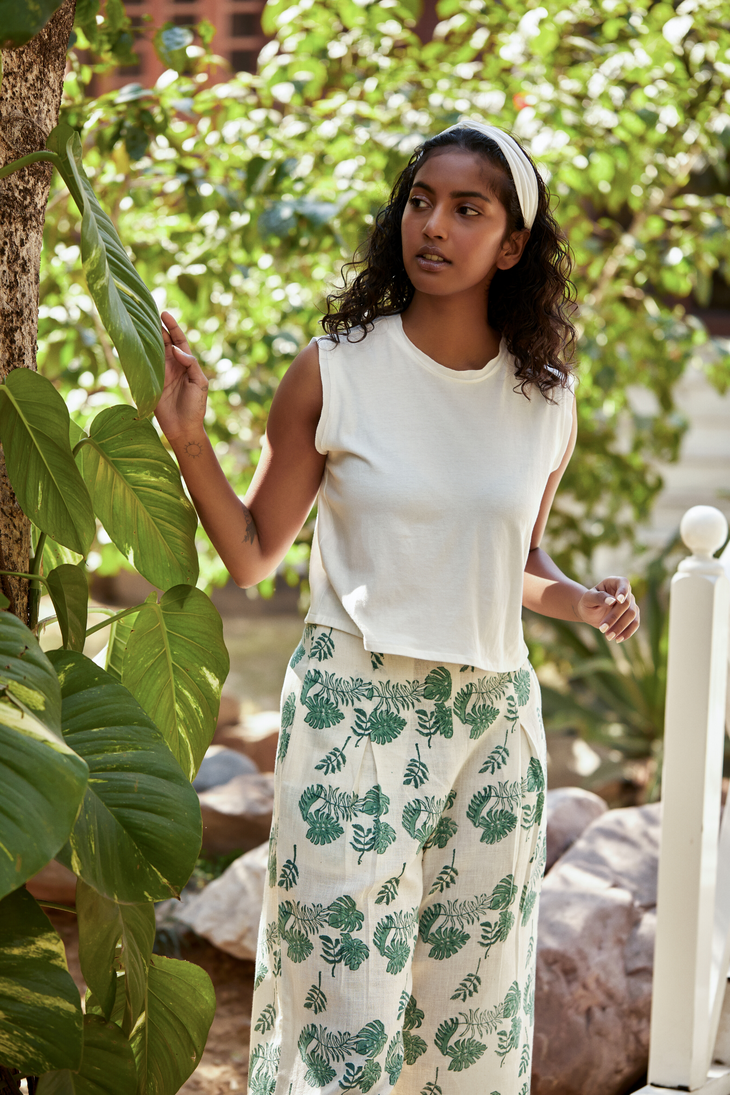 Summer Monstera trousers