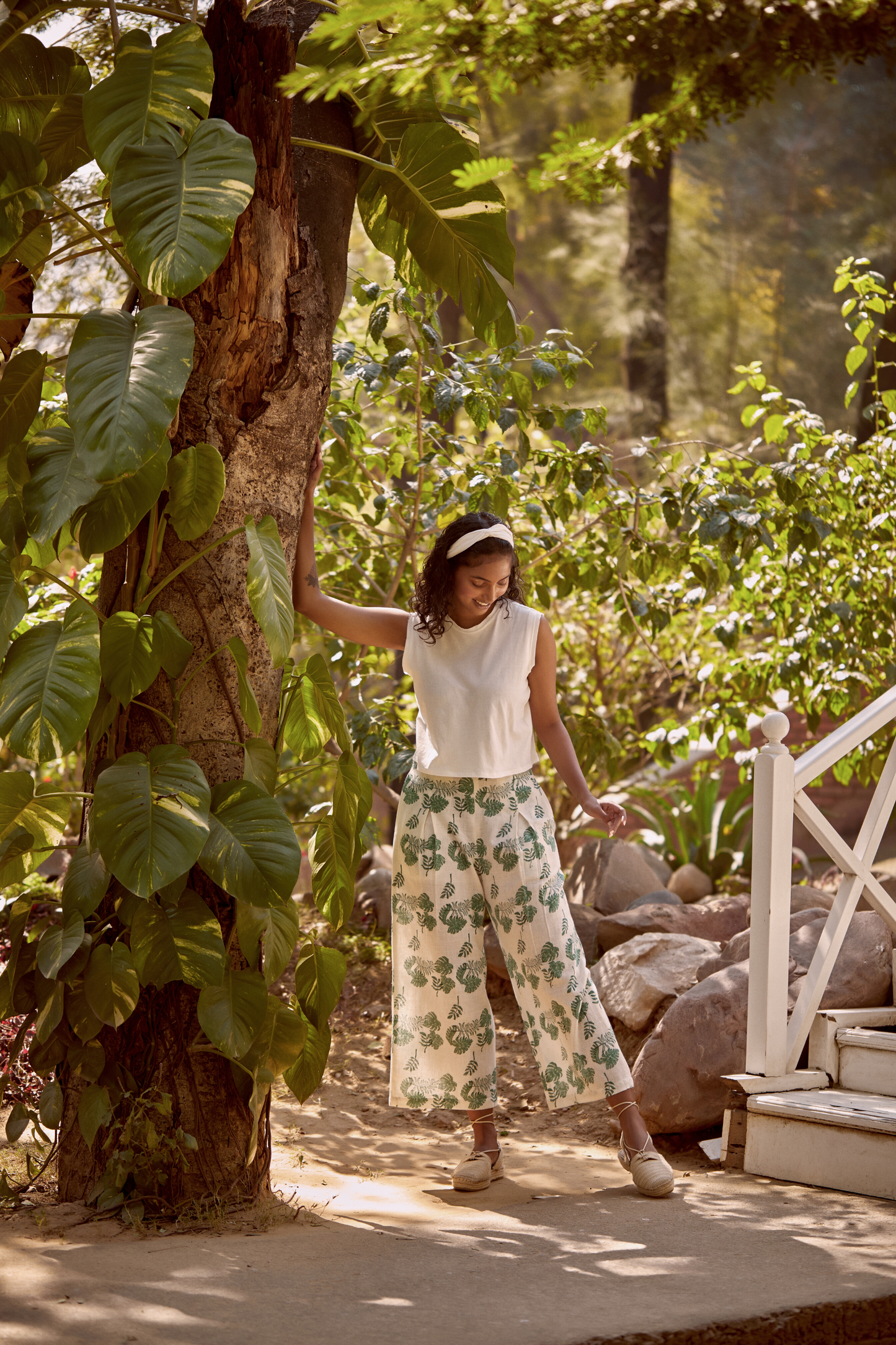 Summer Monstera trousers