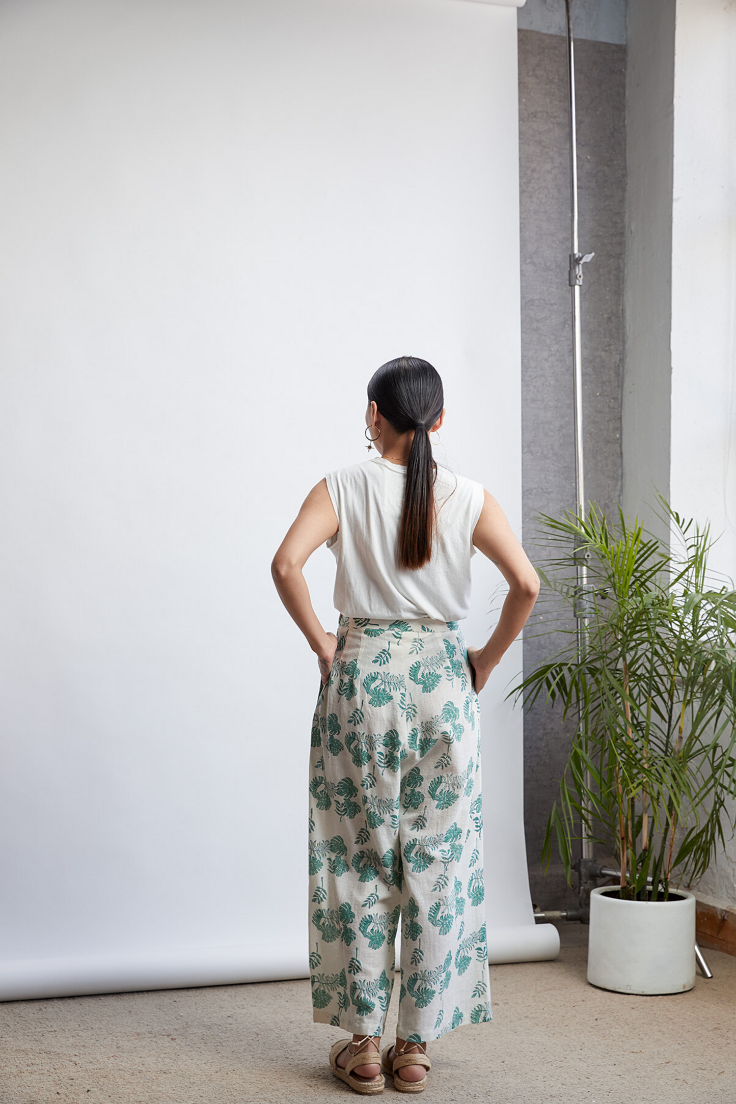 Summer Monstera trousers