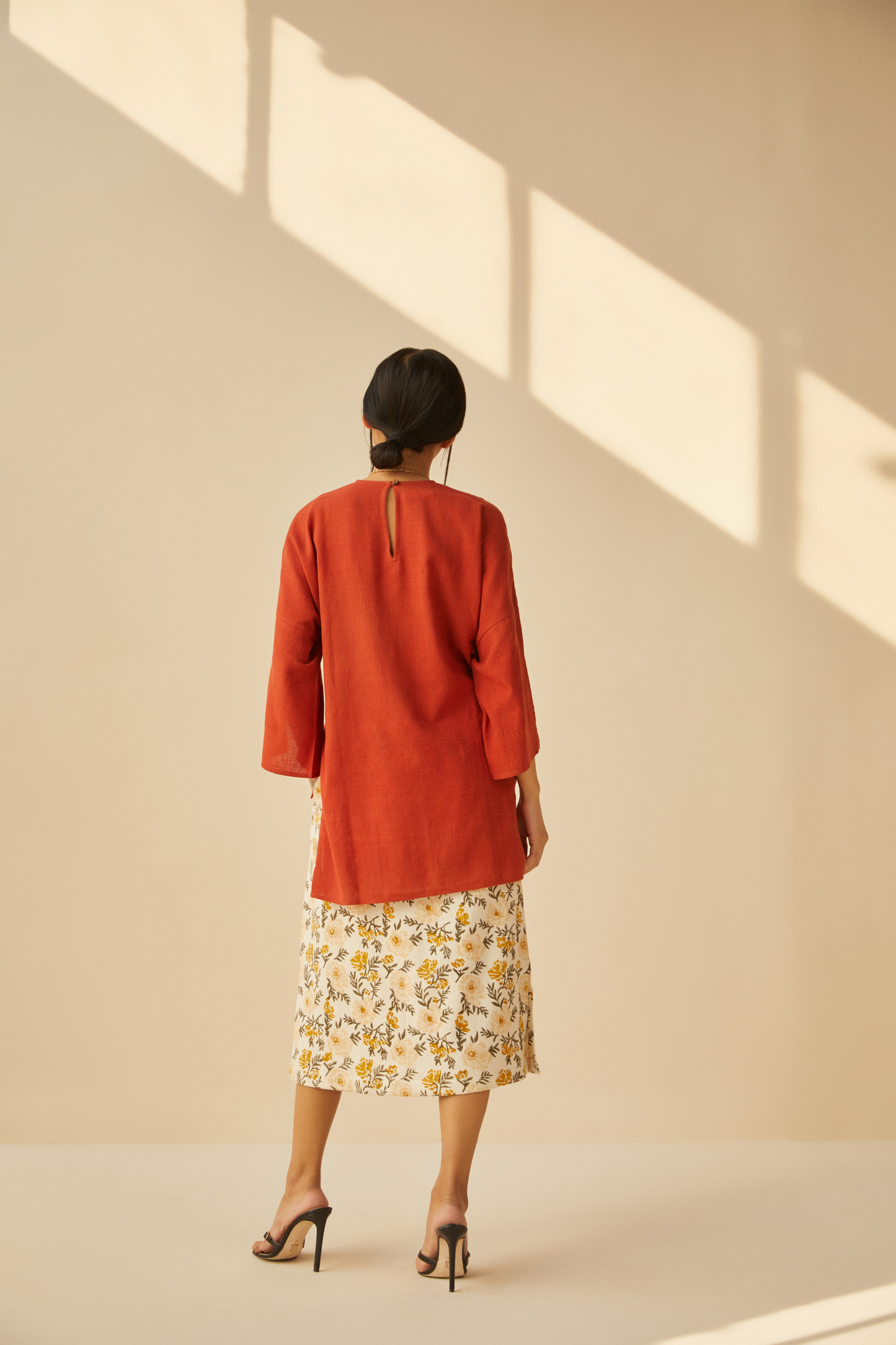 Sunflower Meadow handwoven organic cotton top