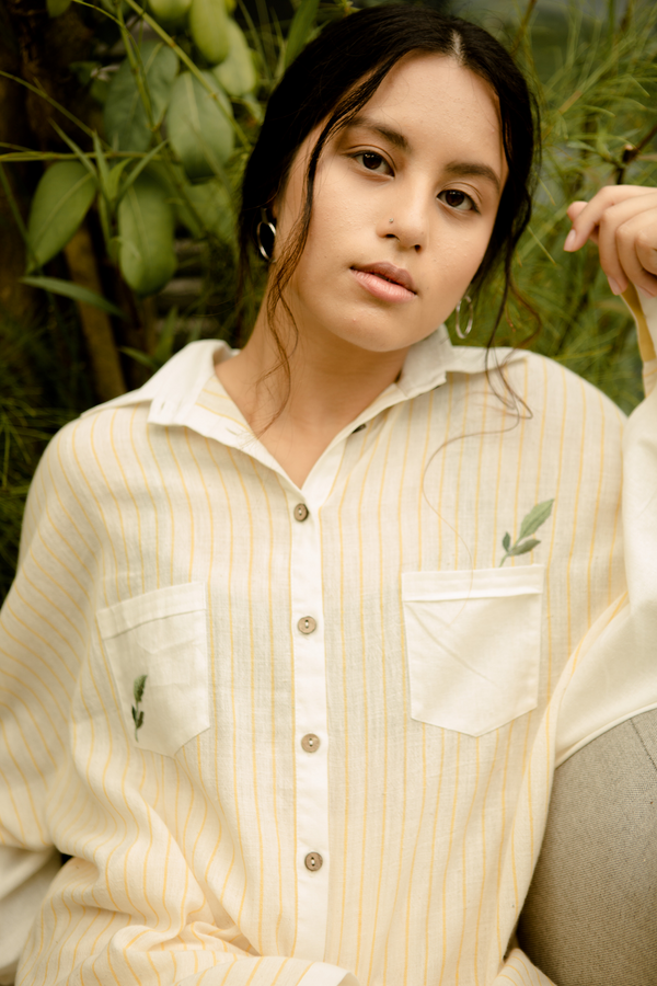 Sui | SUNNY SIDE embroidered handwoven organic cotton classic full sleeve, button-down shirt from Basic-ally Sui 2.0 Collection 2019
