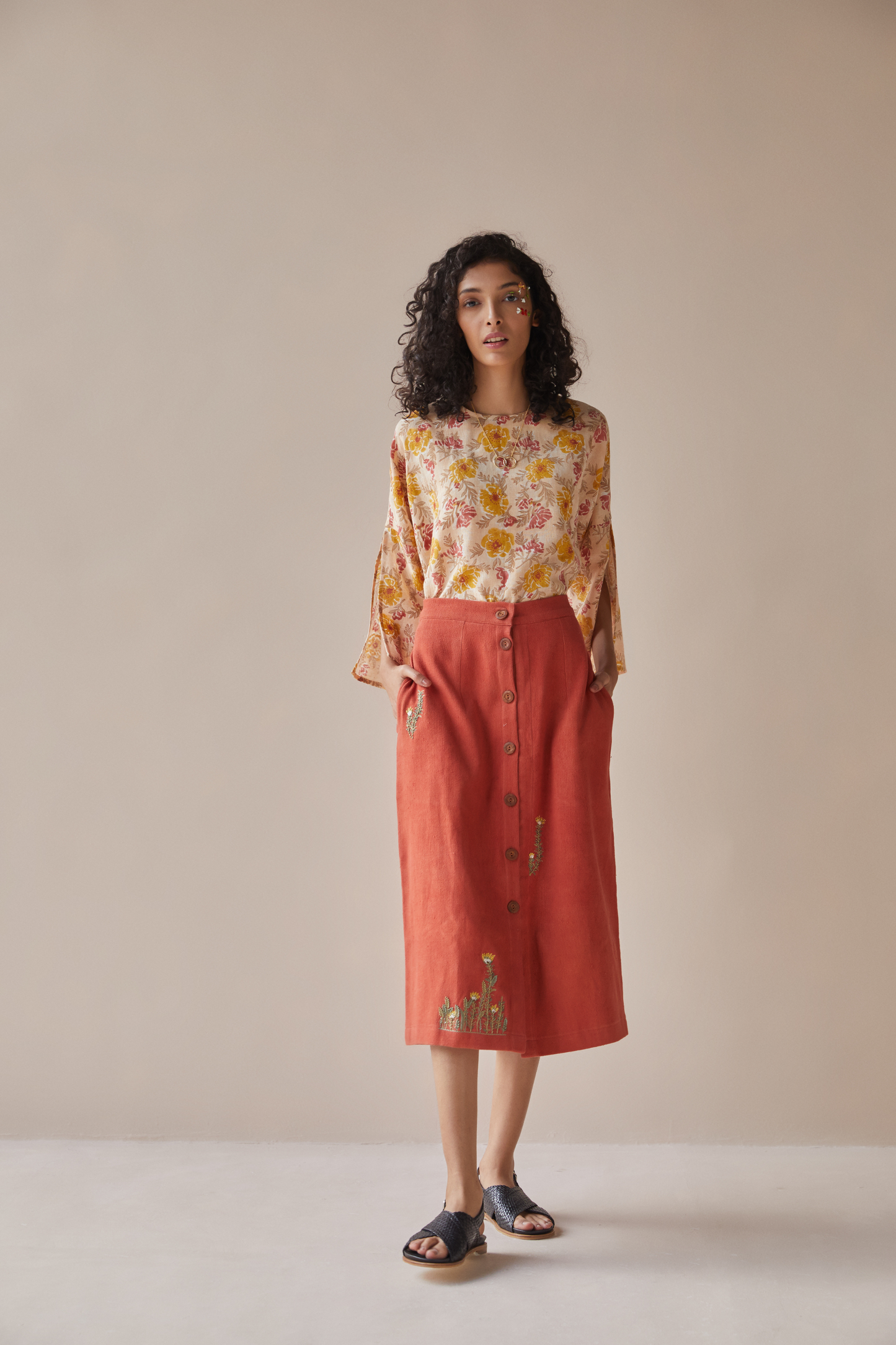The Bloom handwoven organic cotton skirt