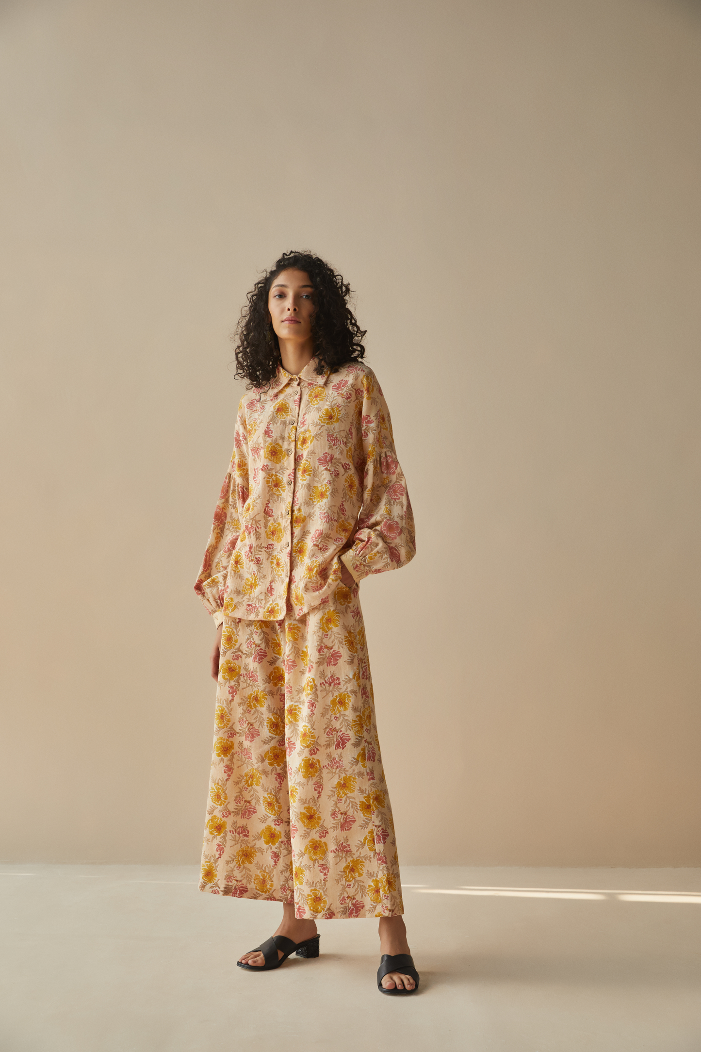 The Flower Power handspun handwoven organic cotton shirt