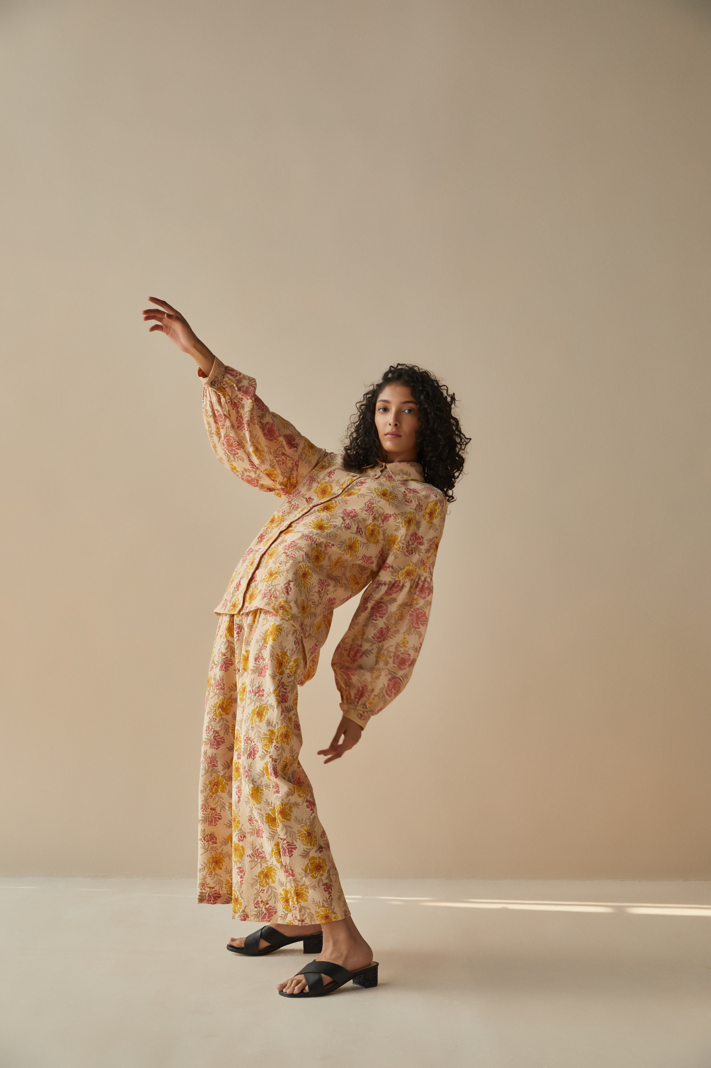 The Flower Power handspun handwoven organic cotton shirt