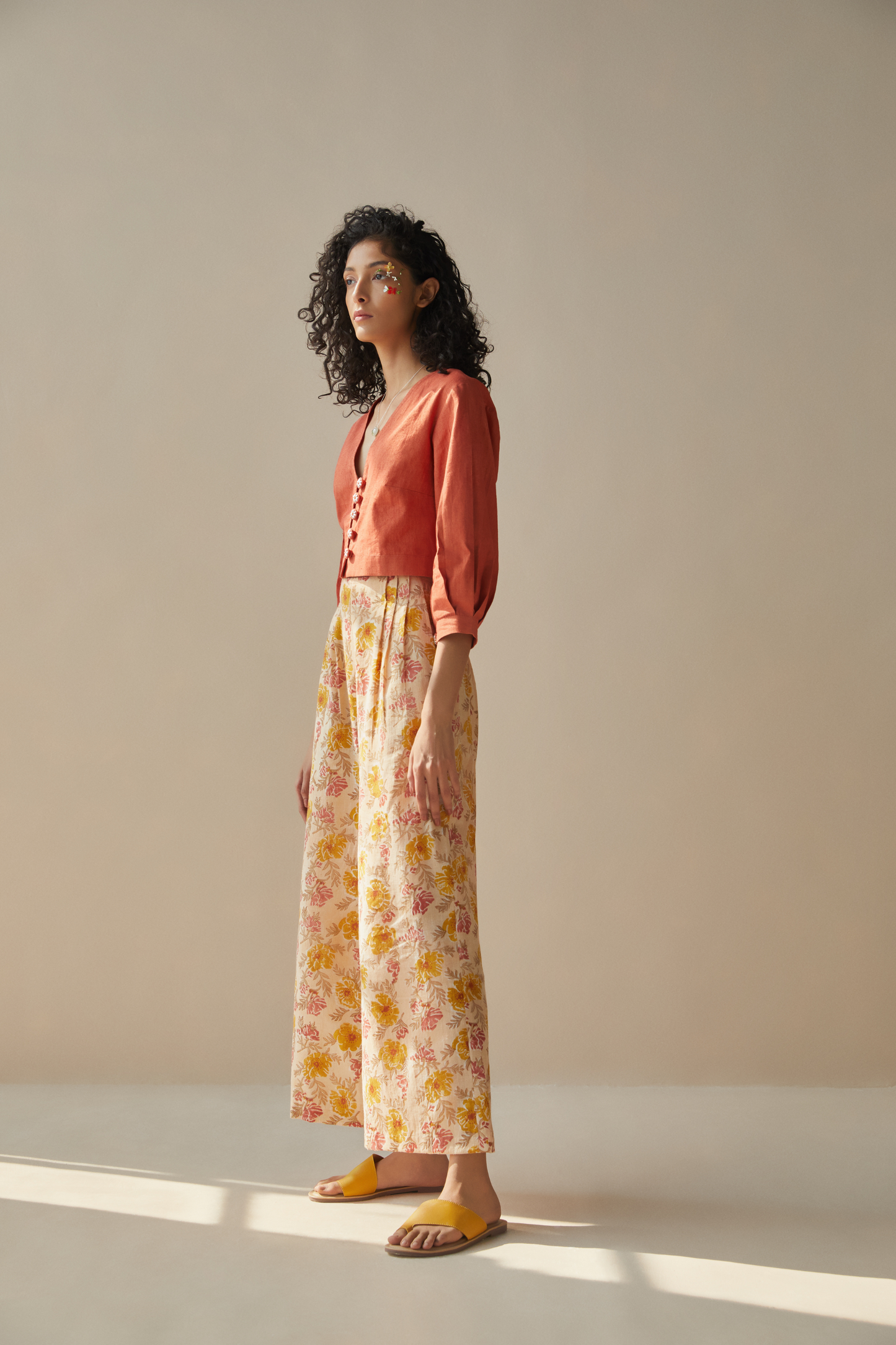 The Flower Power handwoven organic cotton trousers