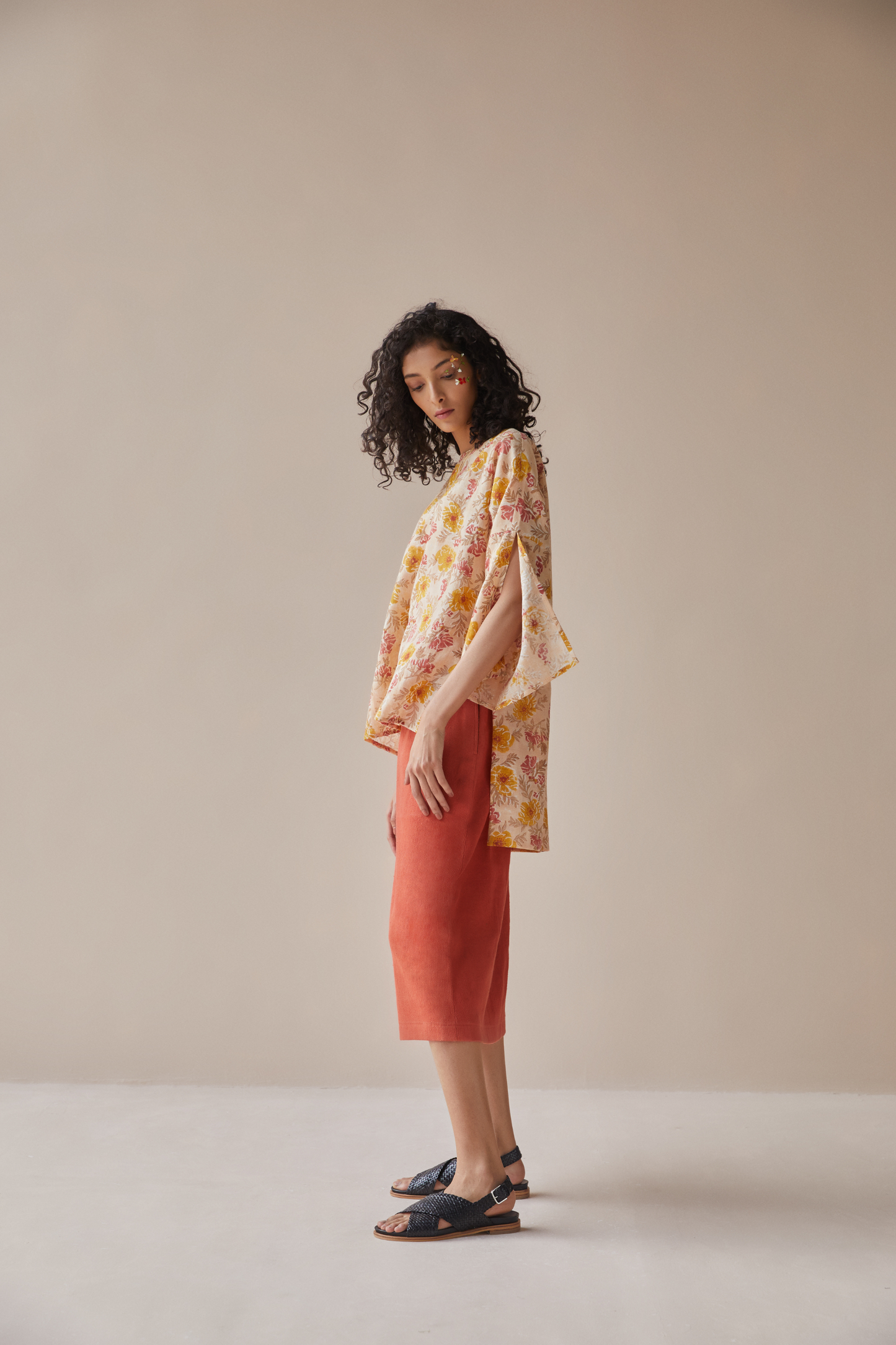 The Poppy Power handwoven organic cotton top