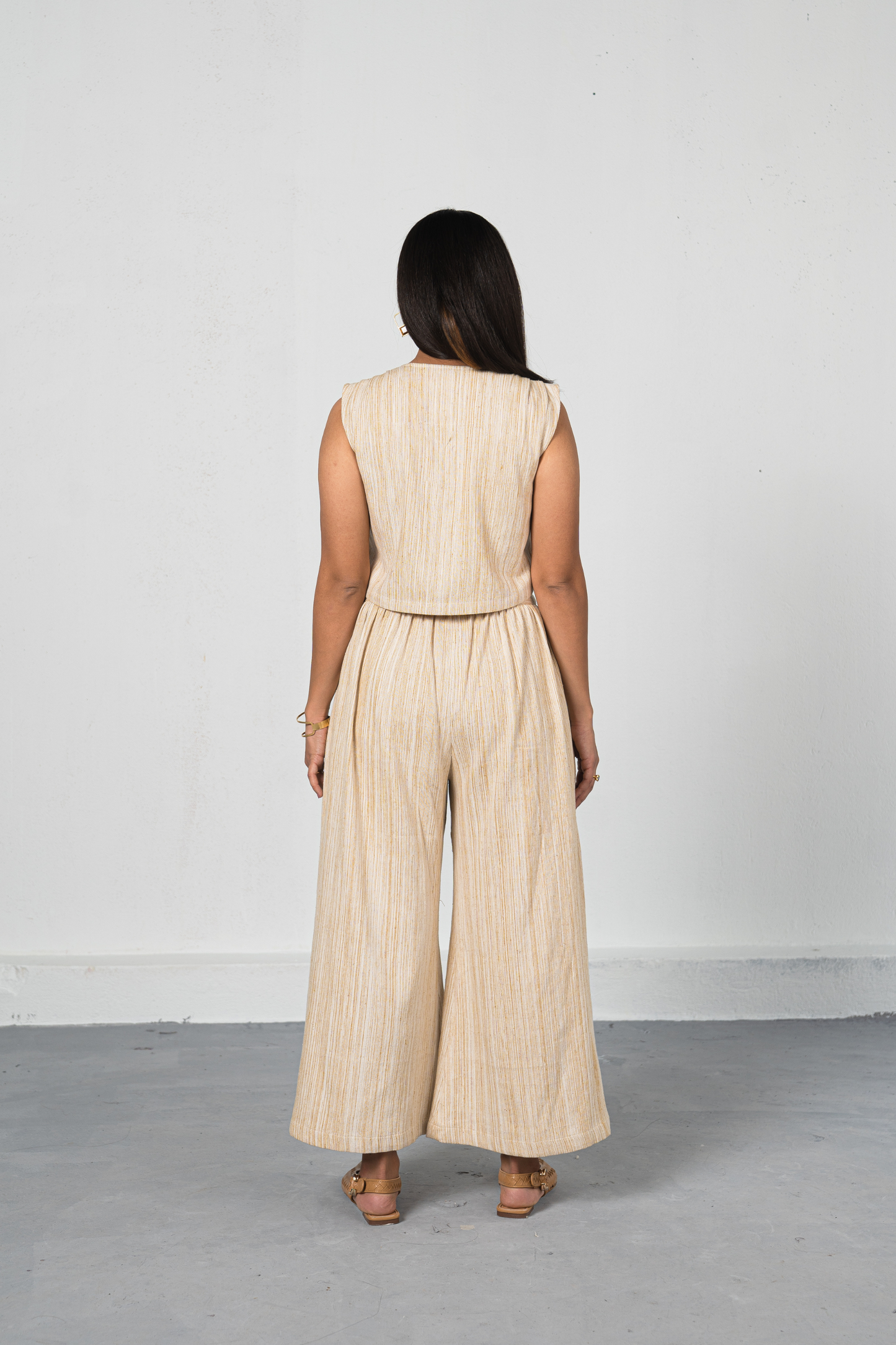 The Winter Garden handwoven organic cotton trousers