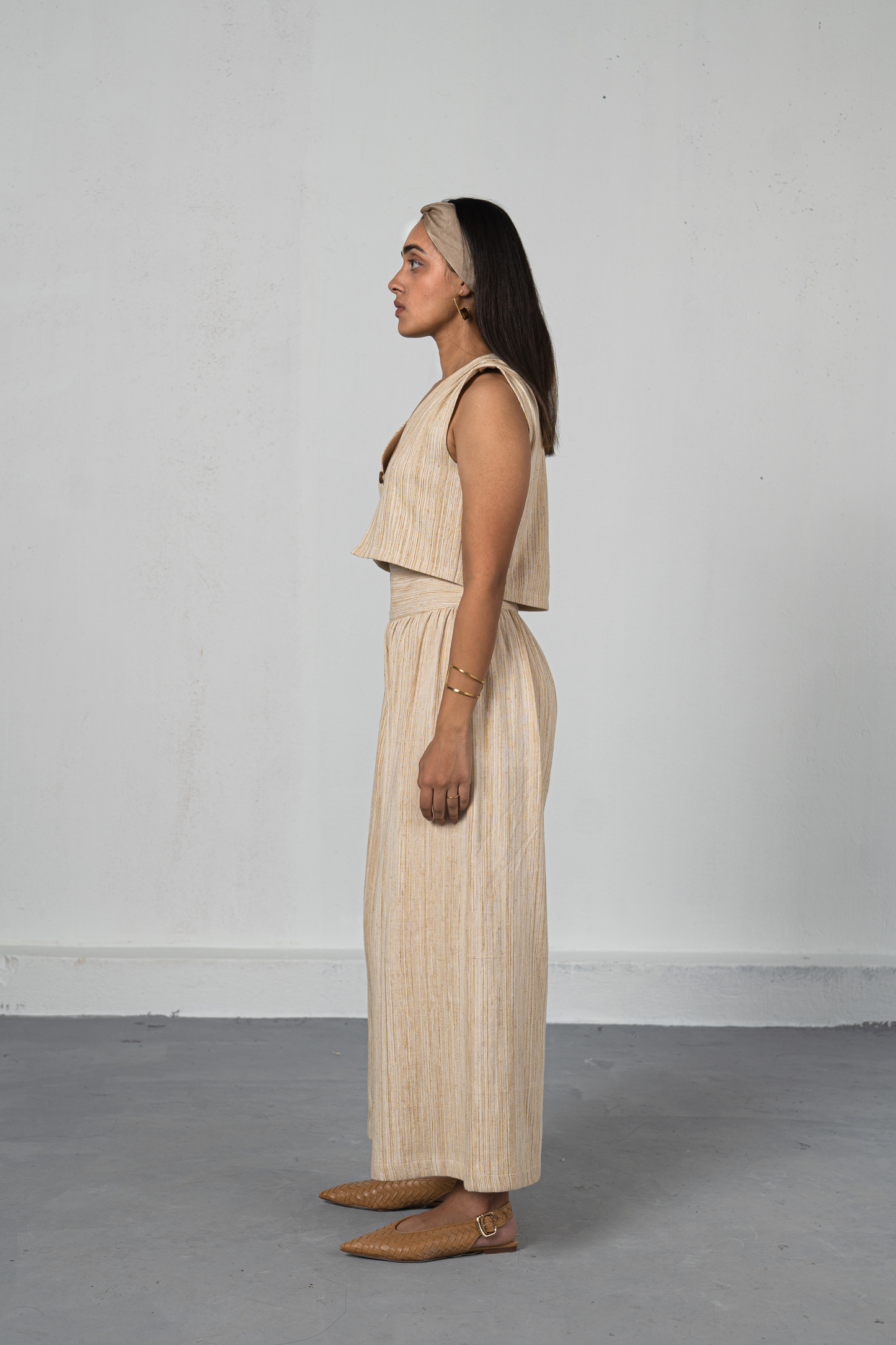 The Winter Garden handwoven organic cotton trousers