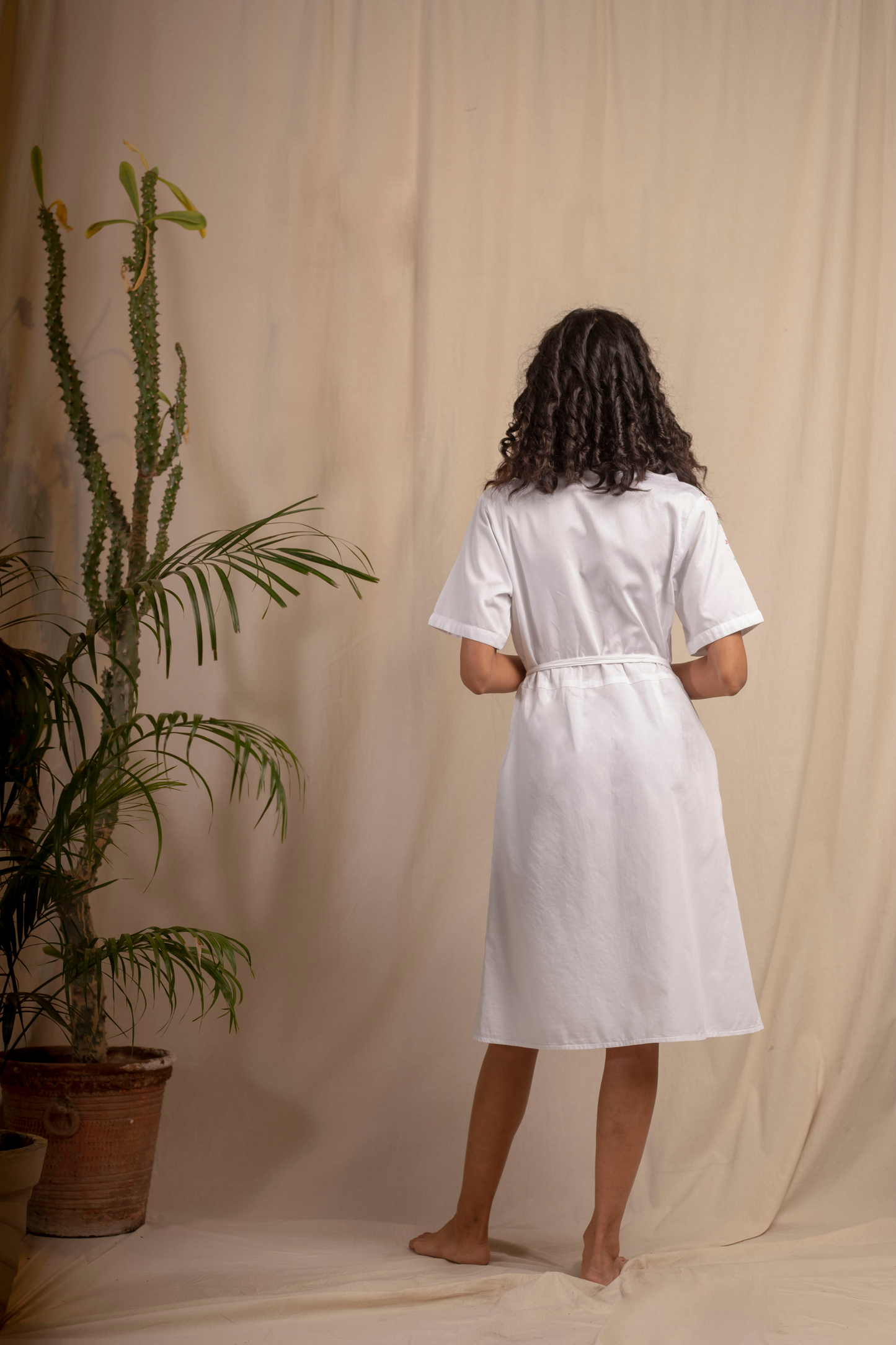 Sui | VICOLO DI FIORI embroidered organic cotton wrap dress with ruffled shoulder straps from Granita Summer Collection 2019