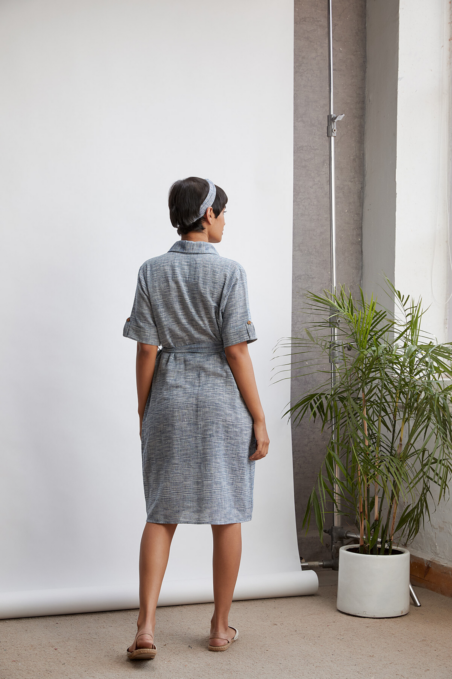 Weaved shirt dress