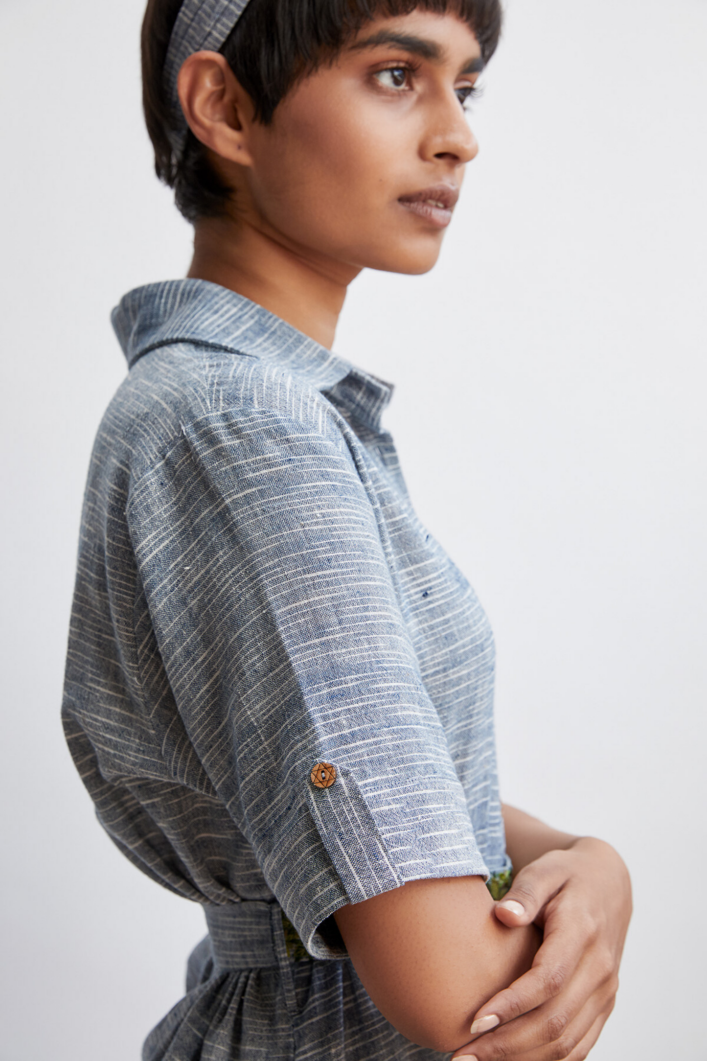 Weaved shirt dress