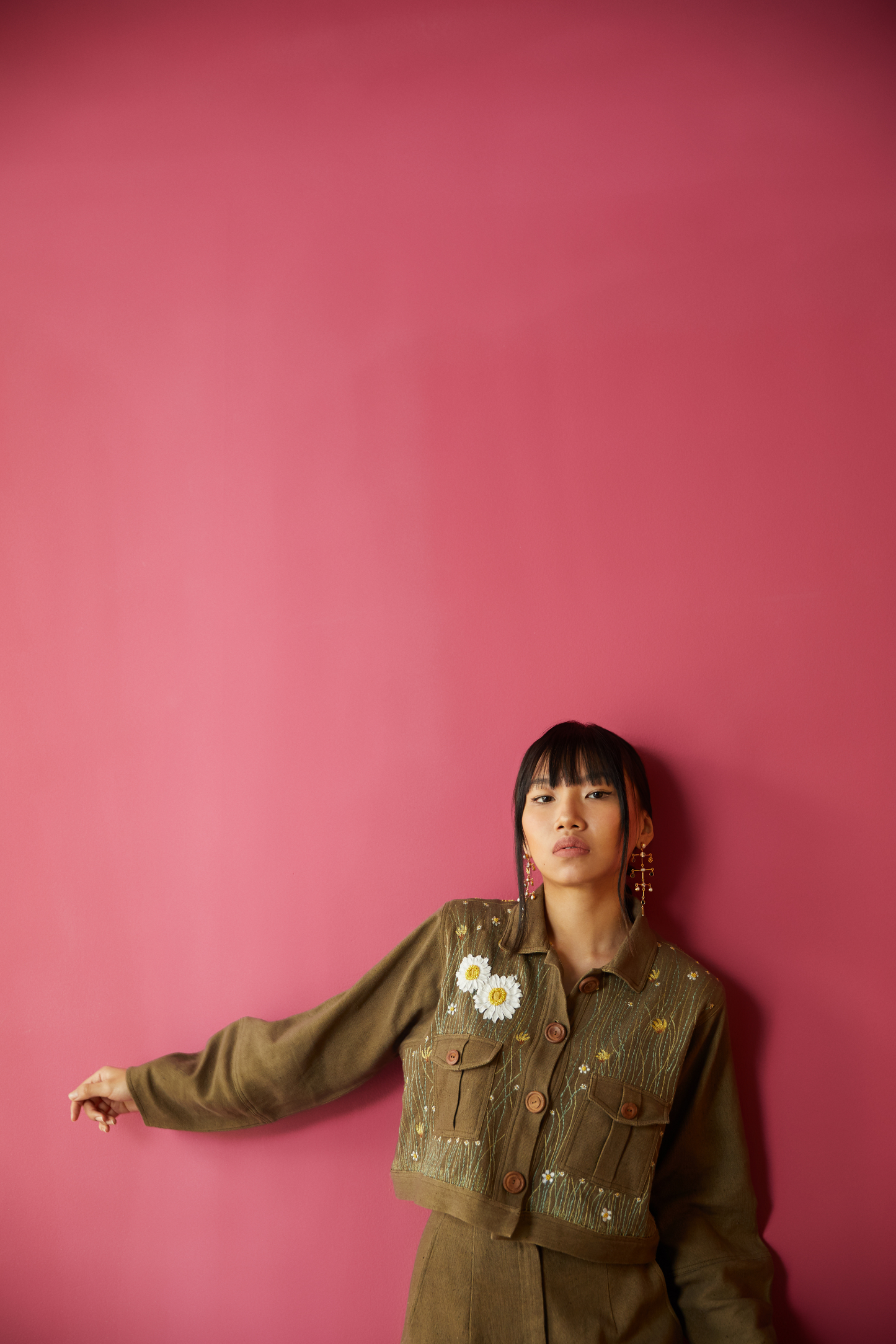Wilderness handwoven organic cotton crop jacket