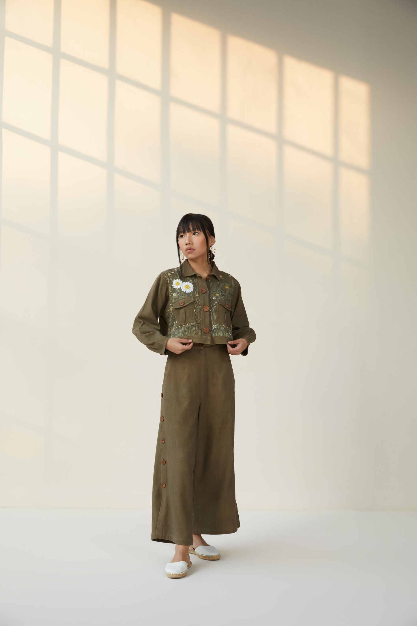 Wilderness handwoven organic cotton crop jacket
