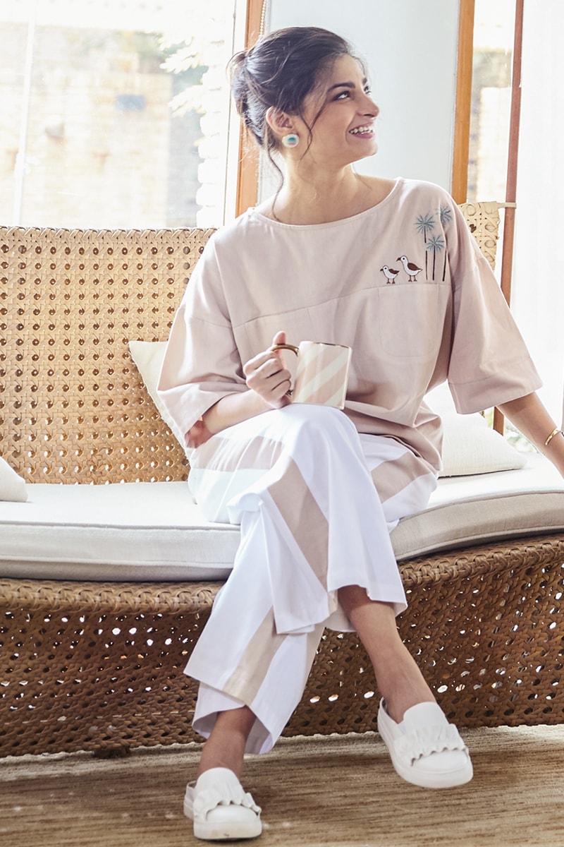 Happy as a Seagull organic cotton trousers