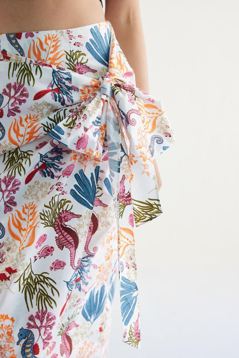 Blooming Reef Organic Cotton Wrap Skirt