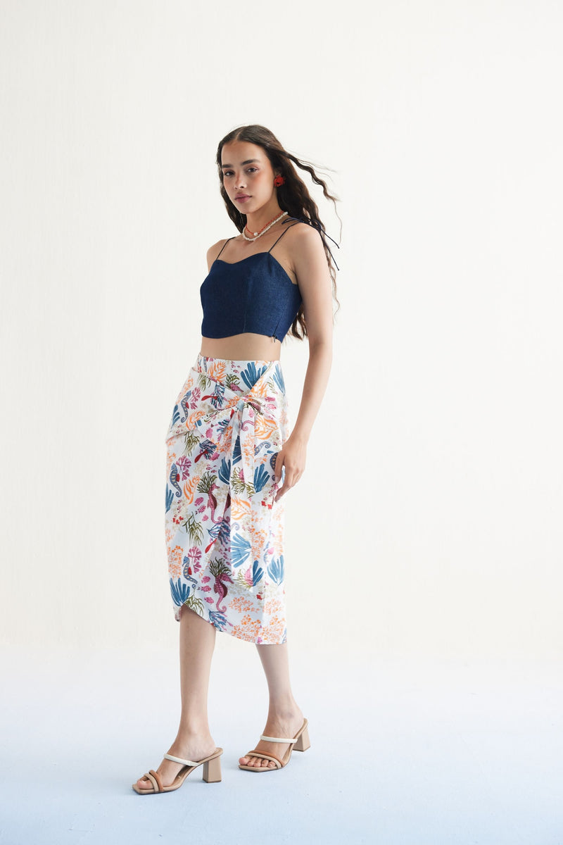 Blooming Reef Organic Cotton Wrap Skirt