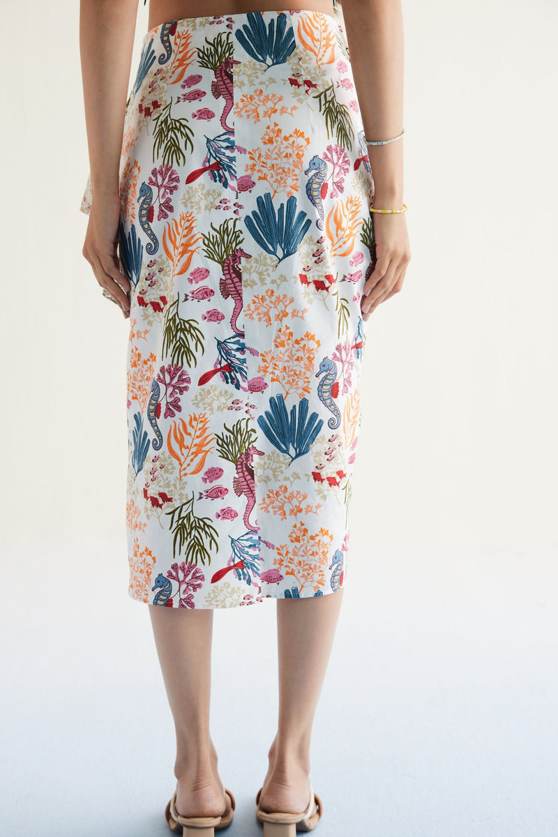 Blooming Reef Organic Cotton Wrap Skirt